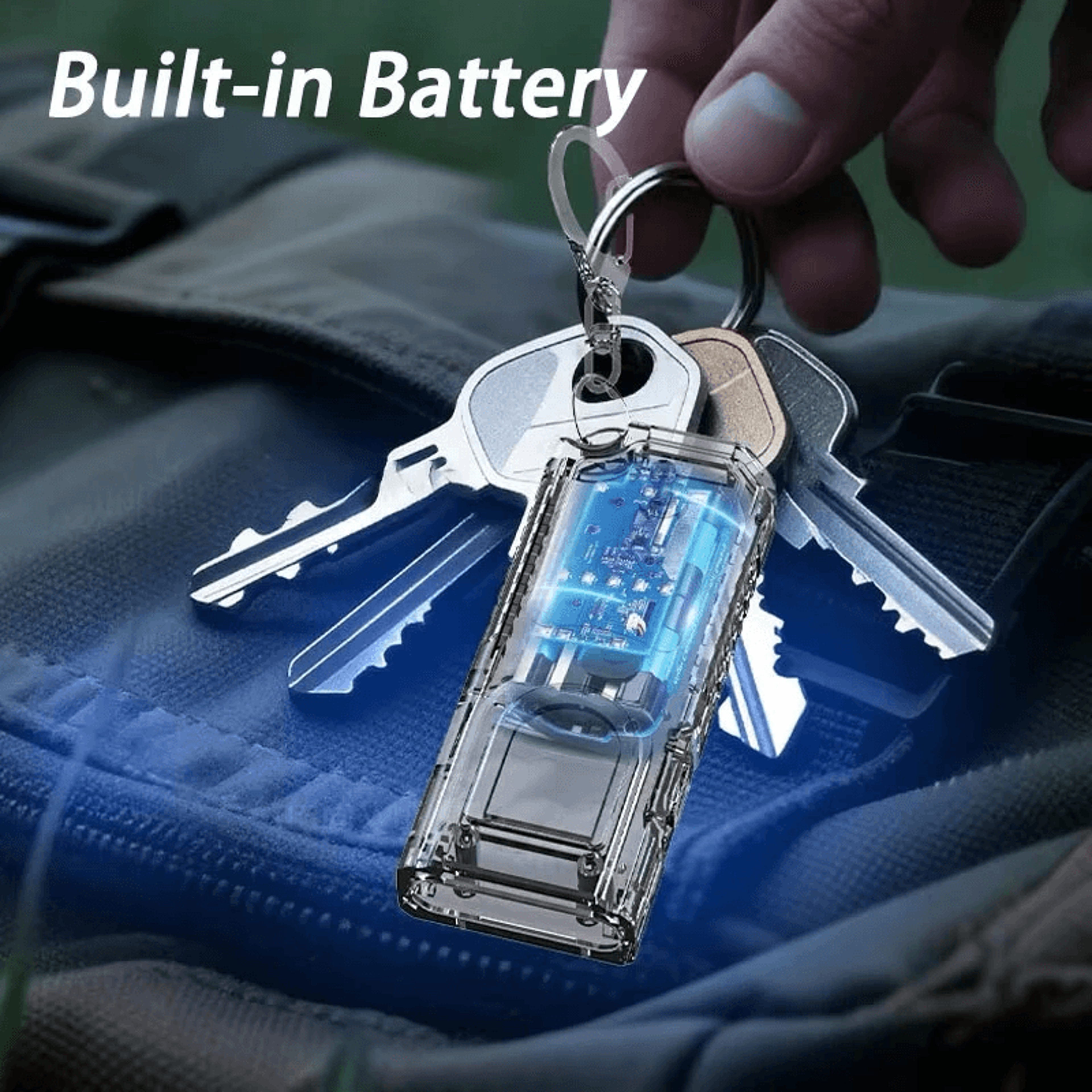 Rechargeable LED Keychain Flashlight With COB Work Light 4
