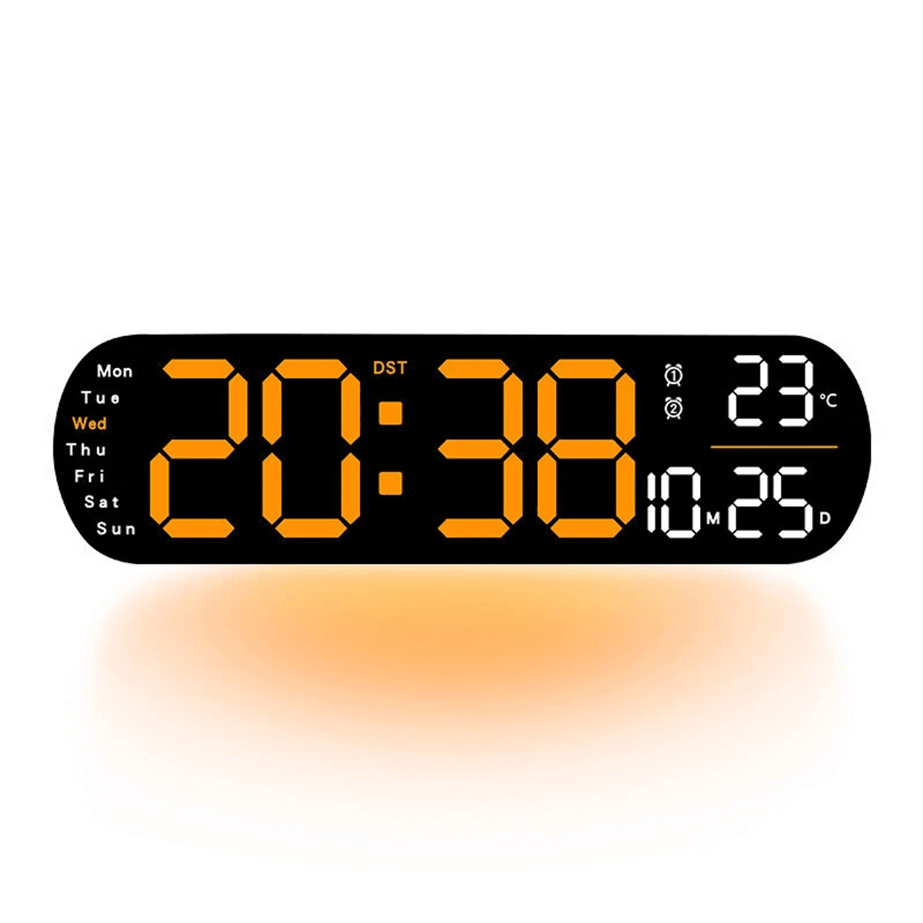 Modern LED Digital Wall Clock With Ambient Light Remote Control Temperature And Humidity Display 0