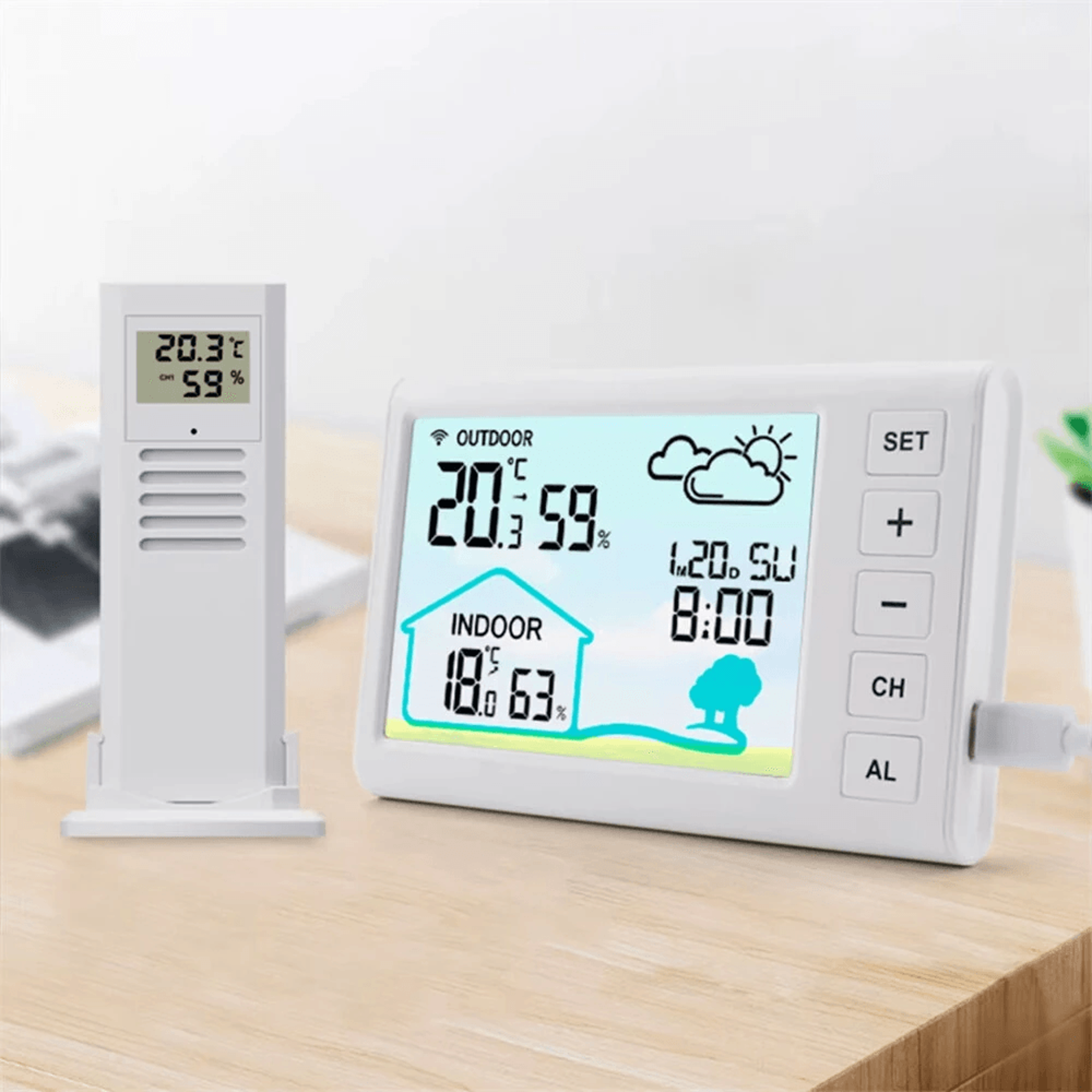 Indoor Digital Thermometer Hygrometer With LCD Clock And Humidity Monitor 1