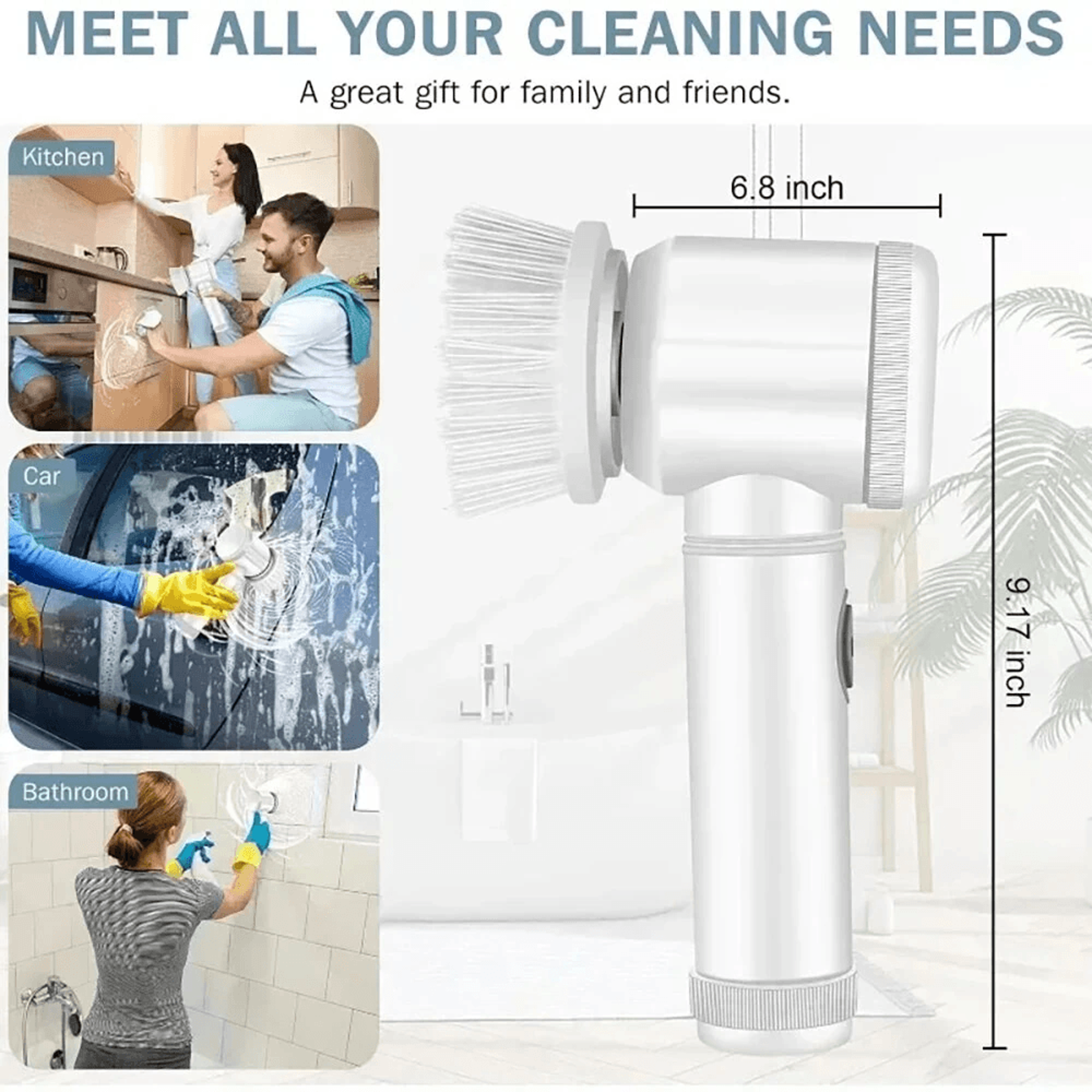 Electric Spin Scrubber Rechargeable Cleaning Brush 6