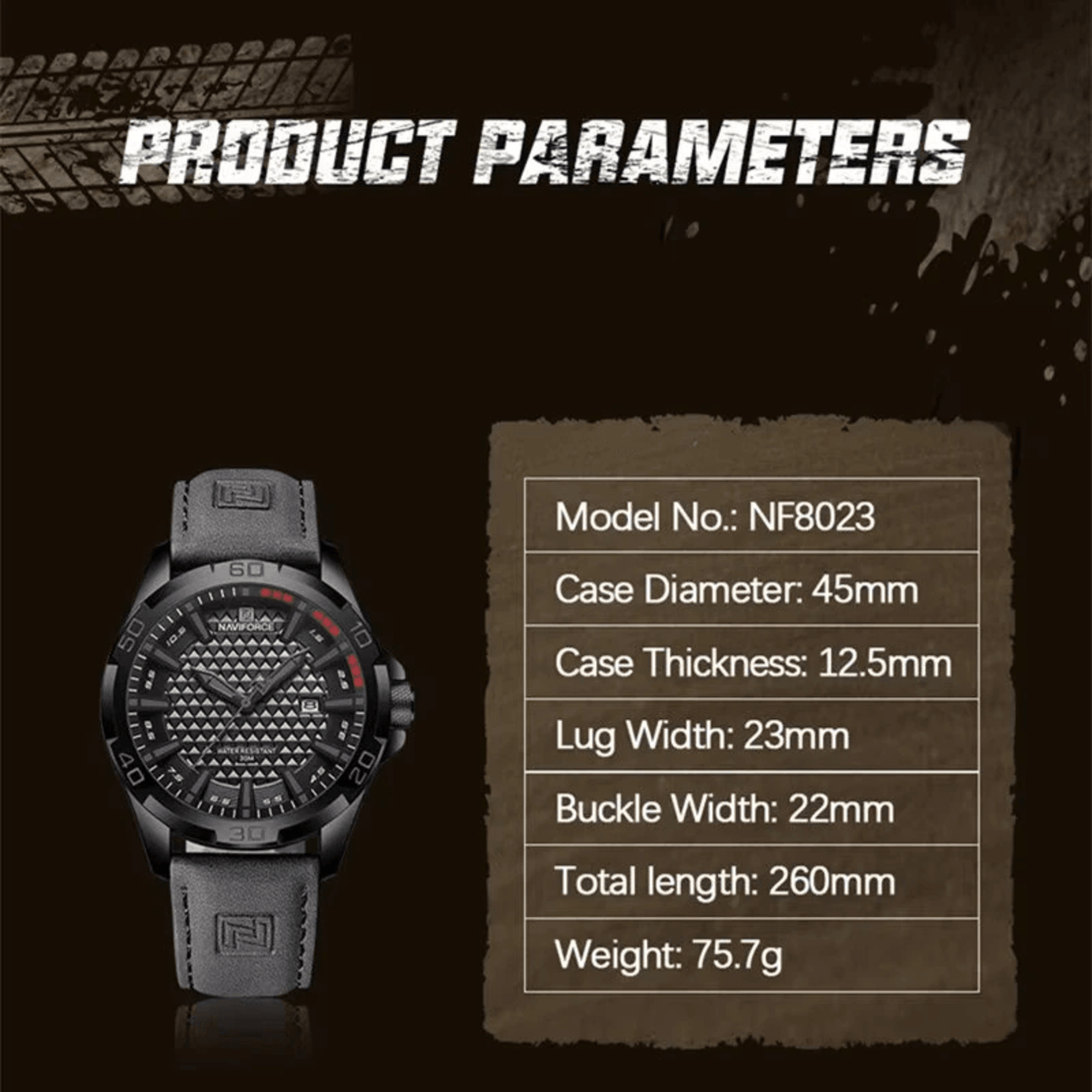 Mens Quartz Calendar Sport Watch With Water Resistant Design And Leather Strap 7