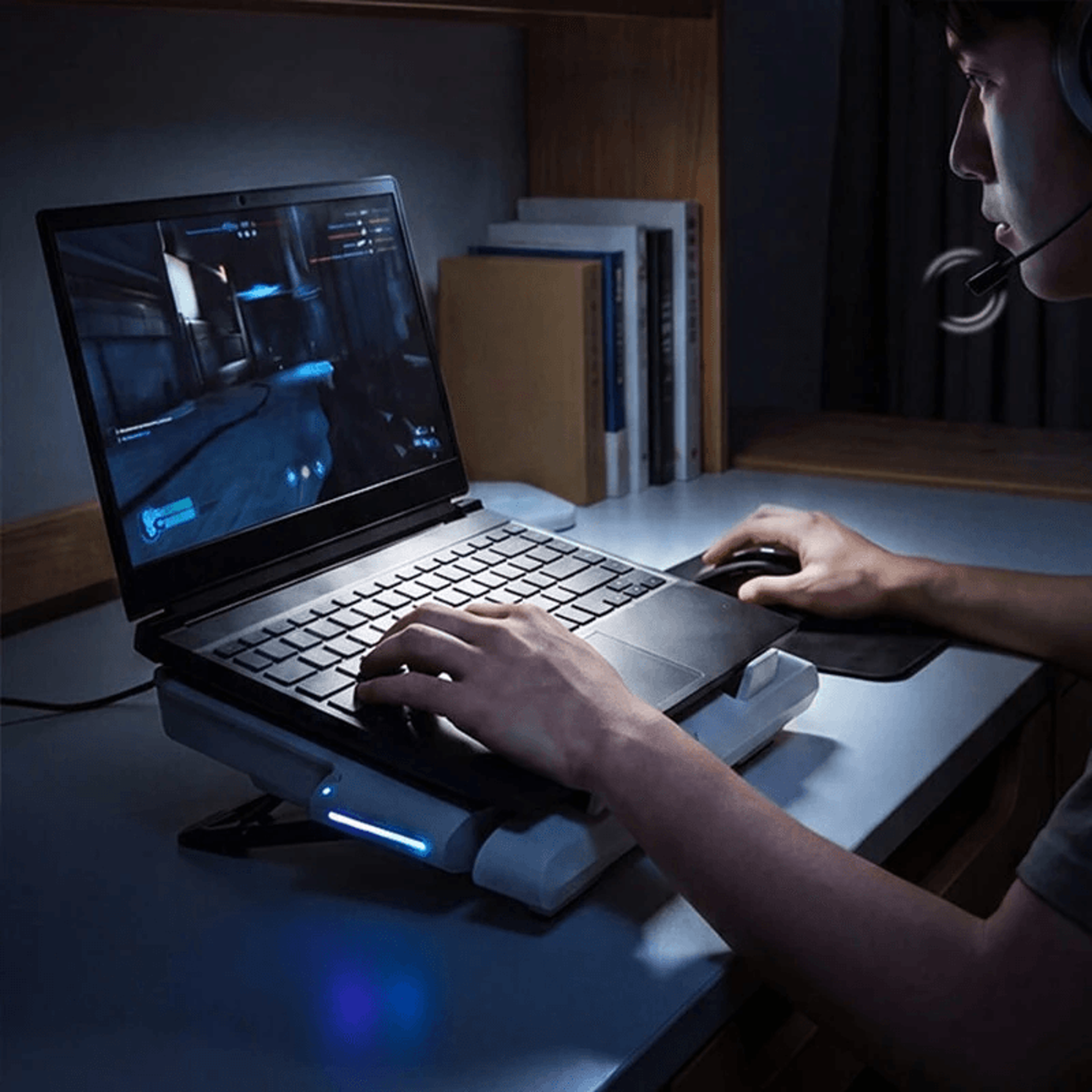 Pro Gaming Laptop Cooling Pad With RGB Adjustable Stand 2