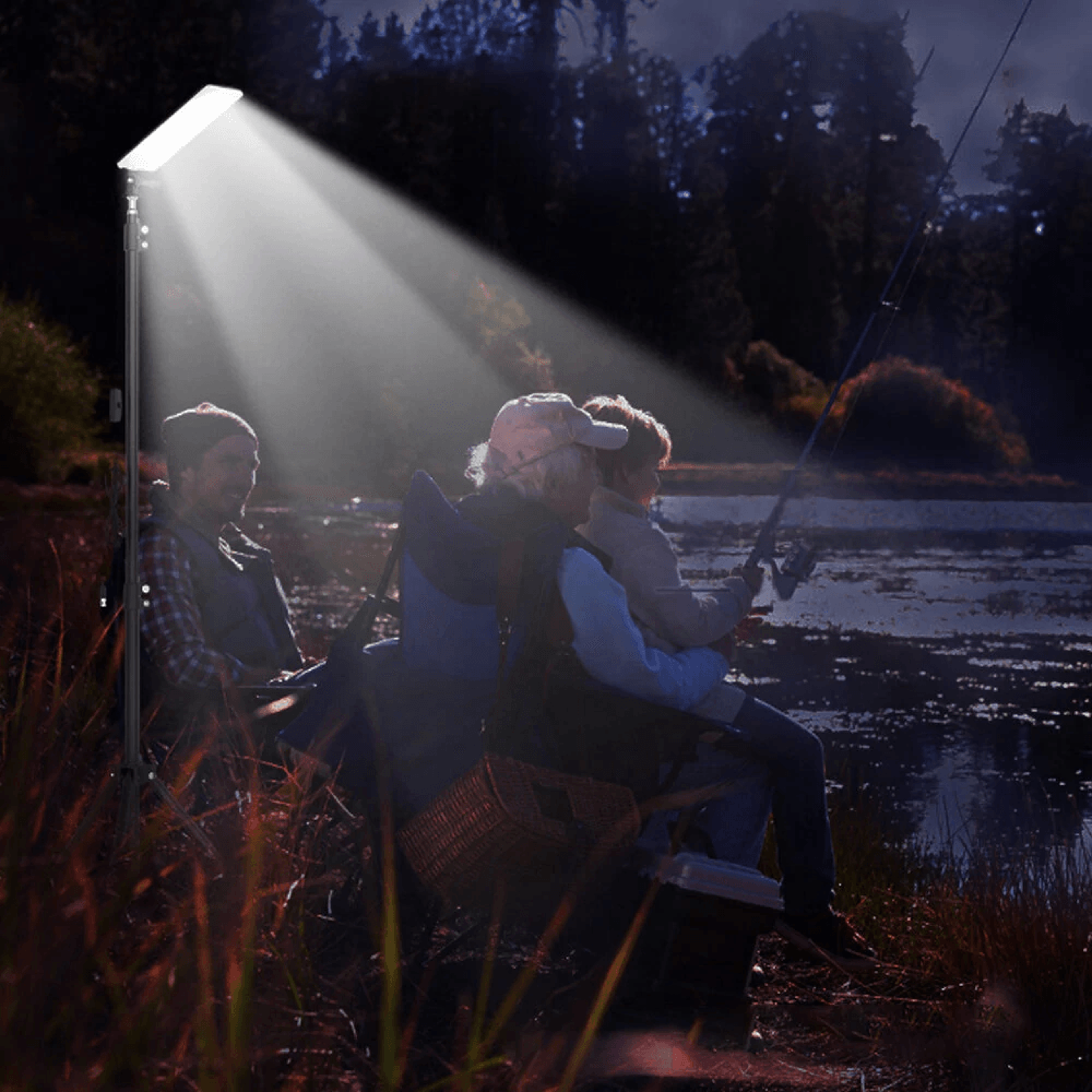 Portable LED Camping Light With Adjustable Tripod And Waterproof Work Light 3