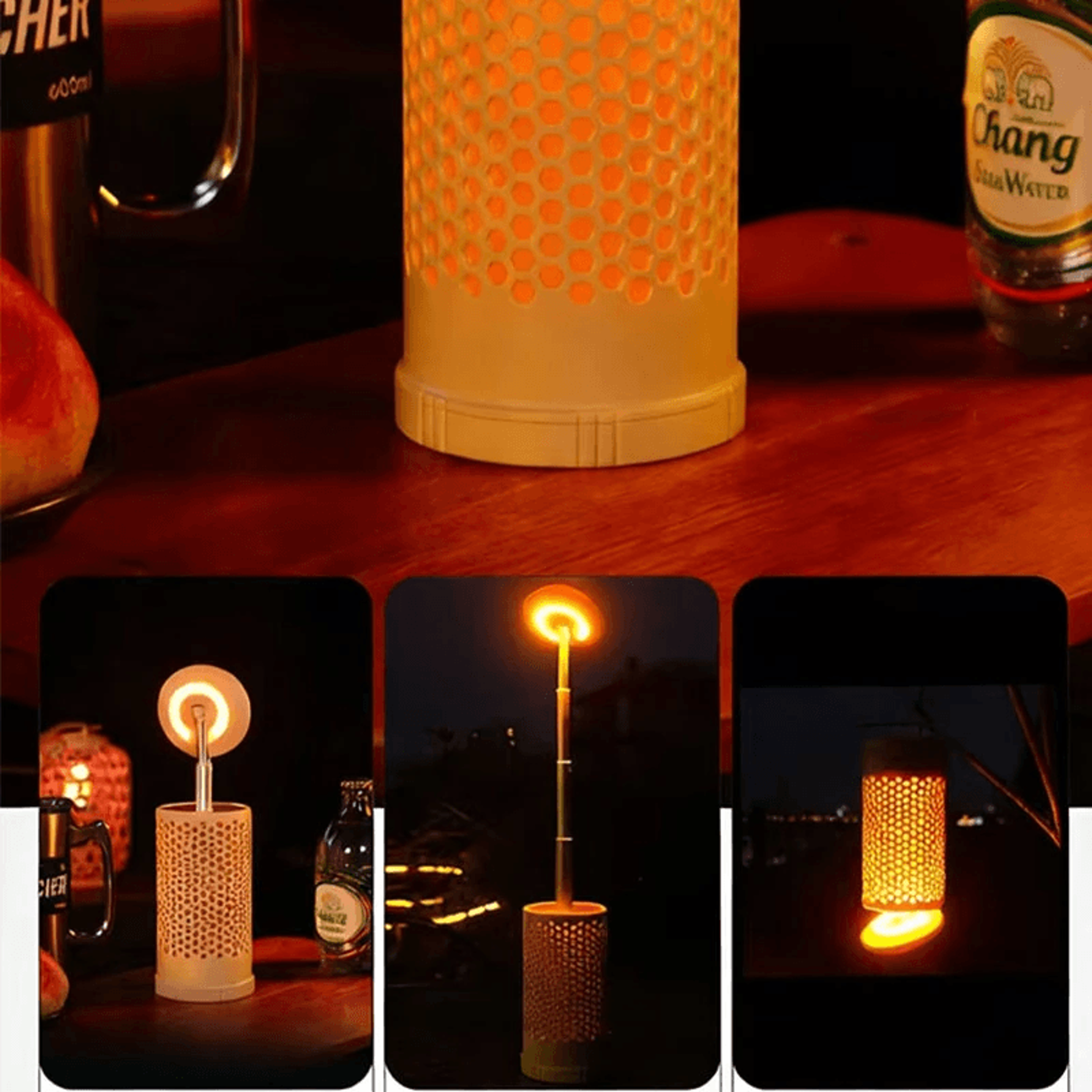 Rechargeable Telescopic Camping Lantern With Dual Color Rotatable LED Light 2
