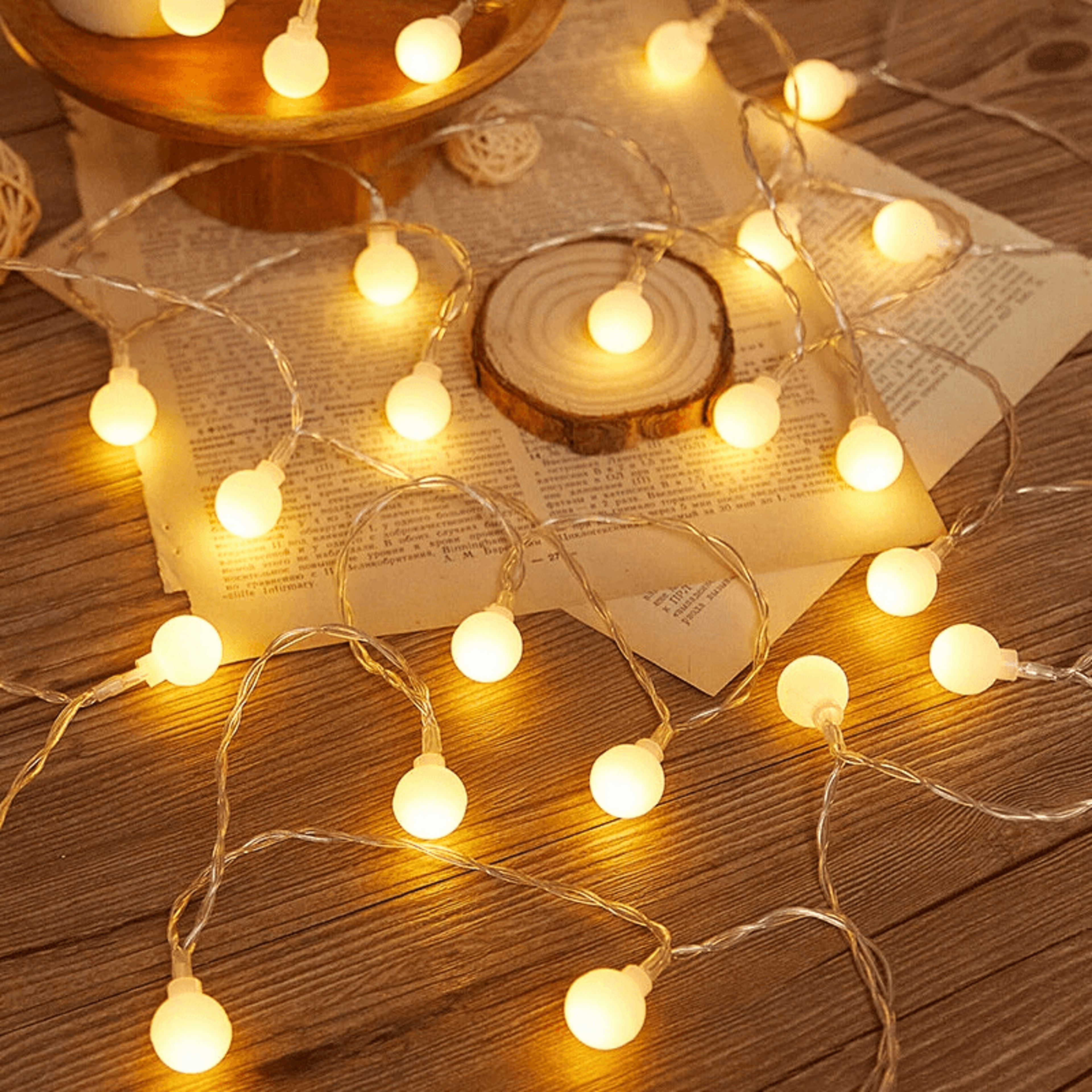 Waterproof Crystal Globe String Lights USB Powered Camping And Patio Lights 6