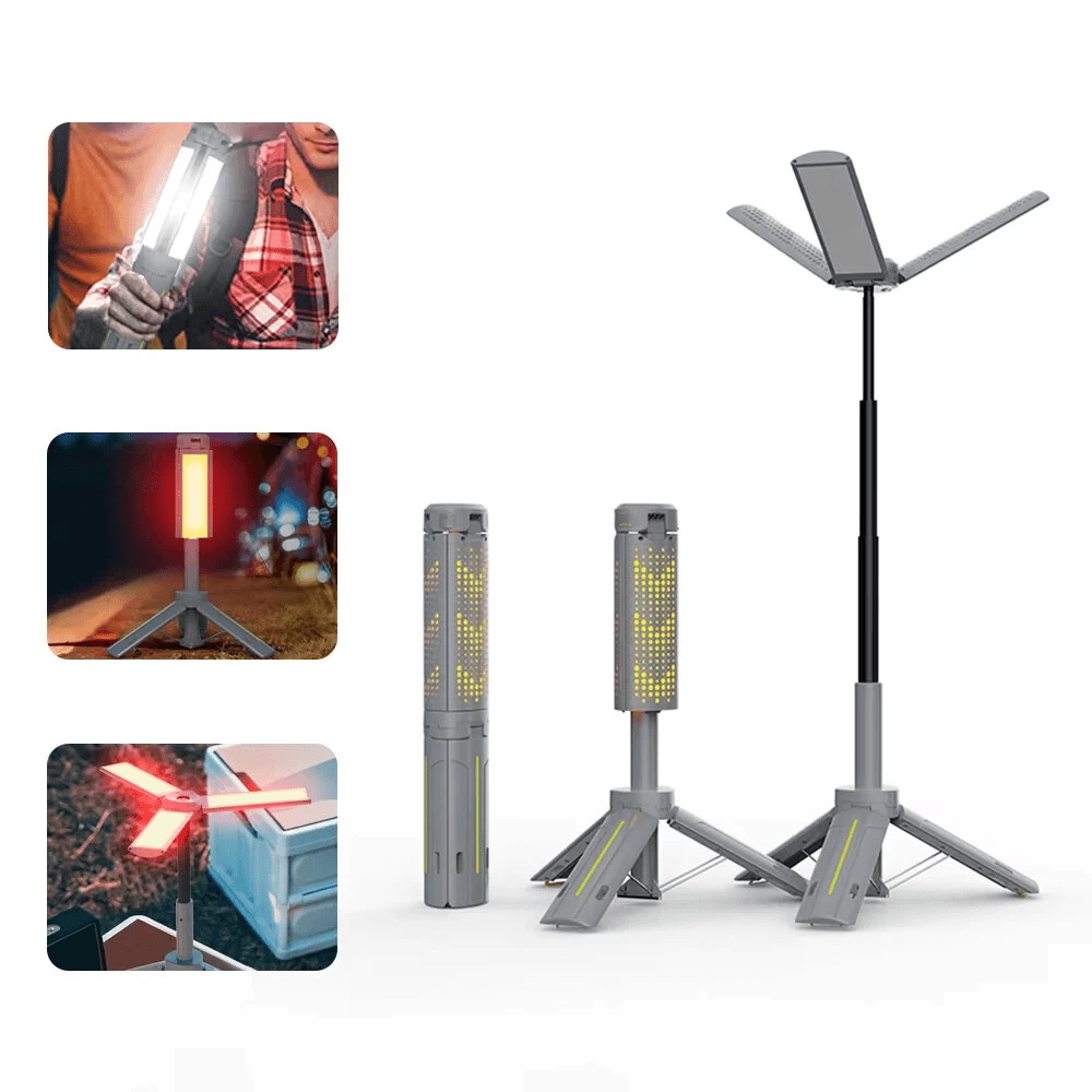 Rechargeable Camping Lantern With Telescopic Tripod Waterproof Outdoor Light 1