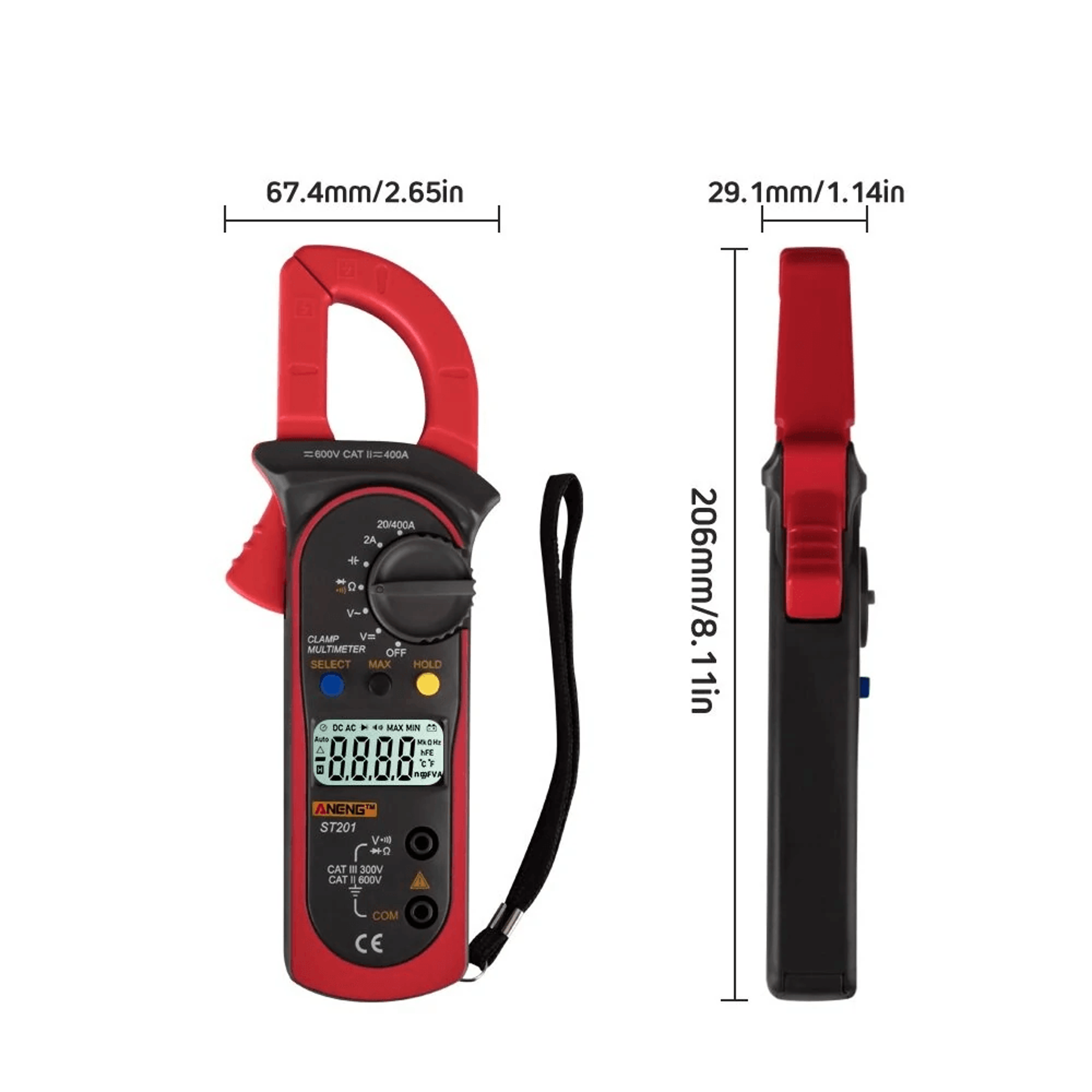 Digital Clamp Multimeter With AC Current Voltage Capacitance And Resistance Tester 4