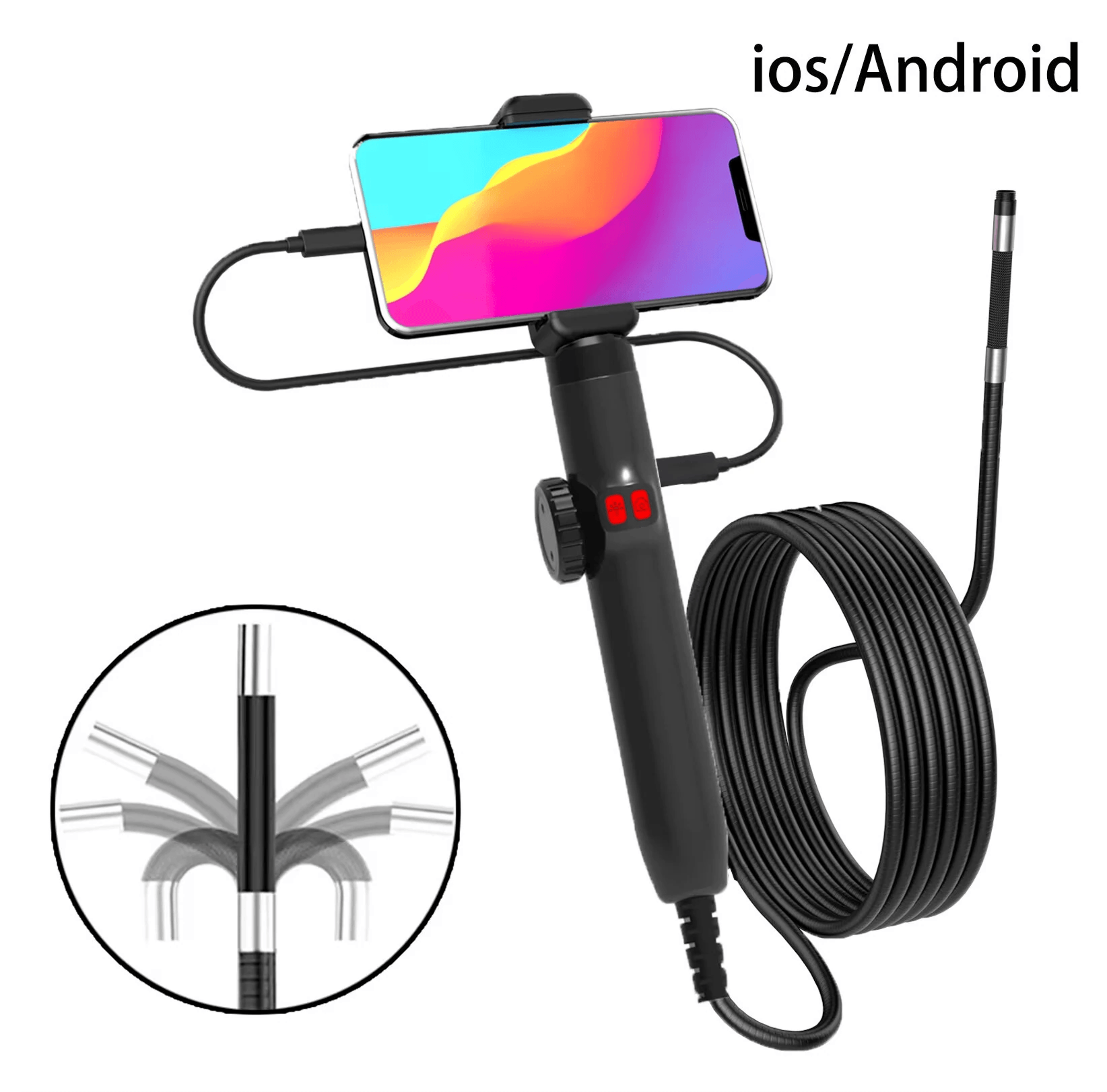 Rotating Endoscope Camera With HD Waterproof Probe And LED Lights 1