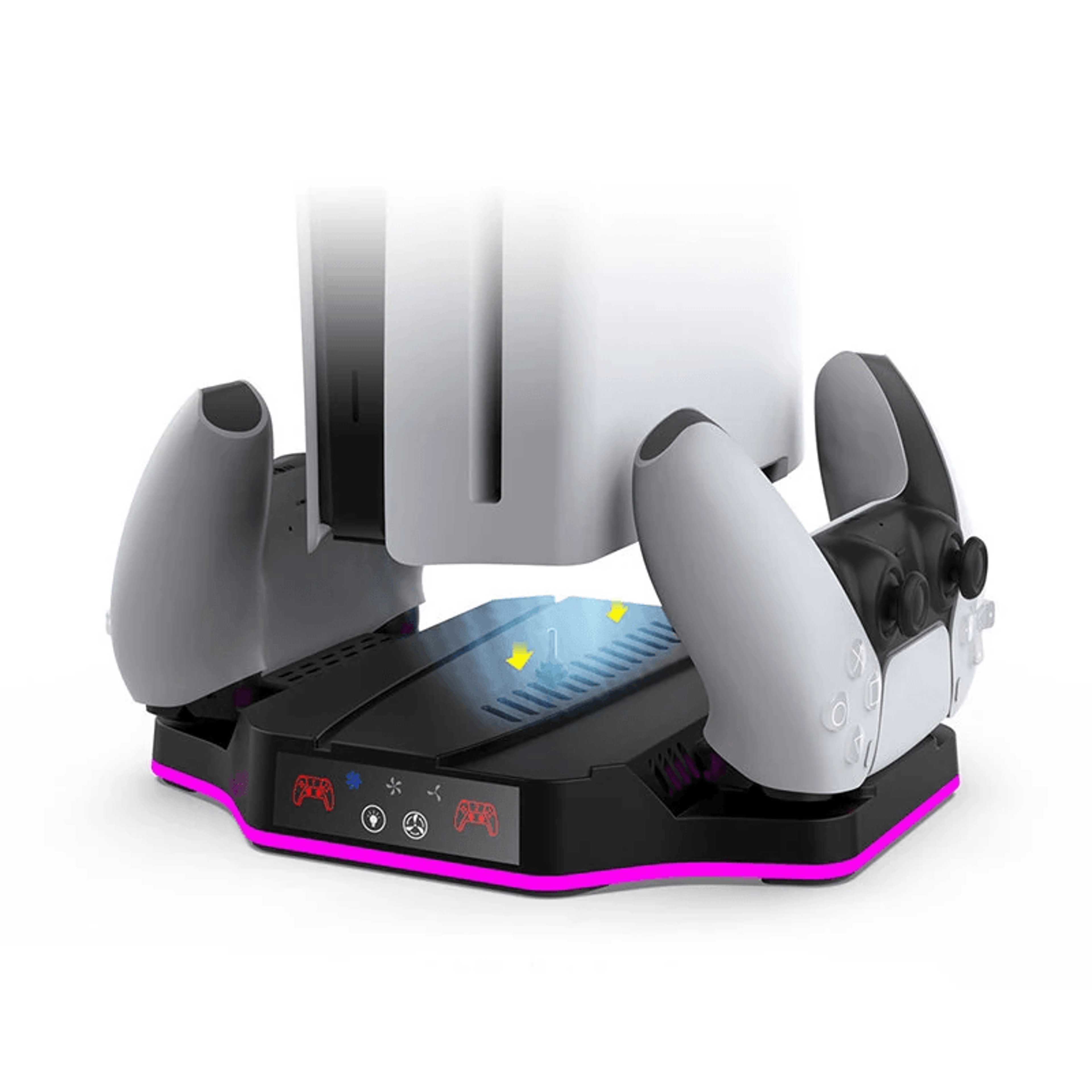 Slim Cooling Stand With Dual Controller Charging Station And RGB Light 4