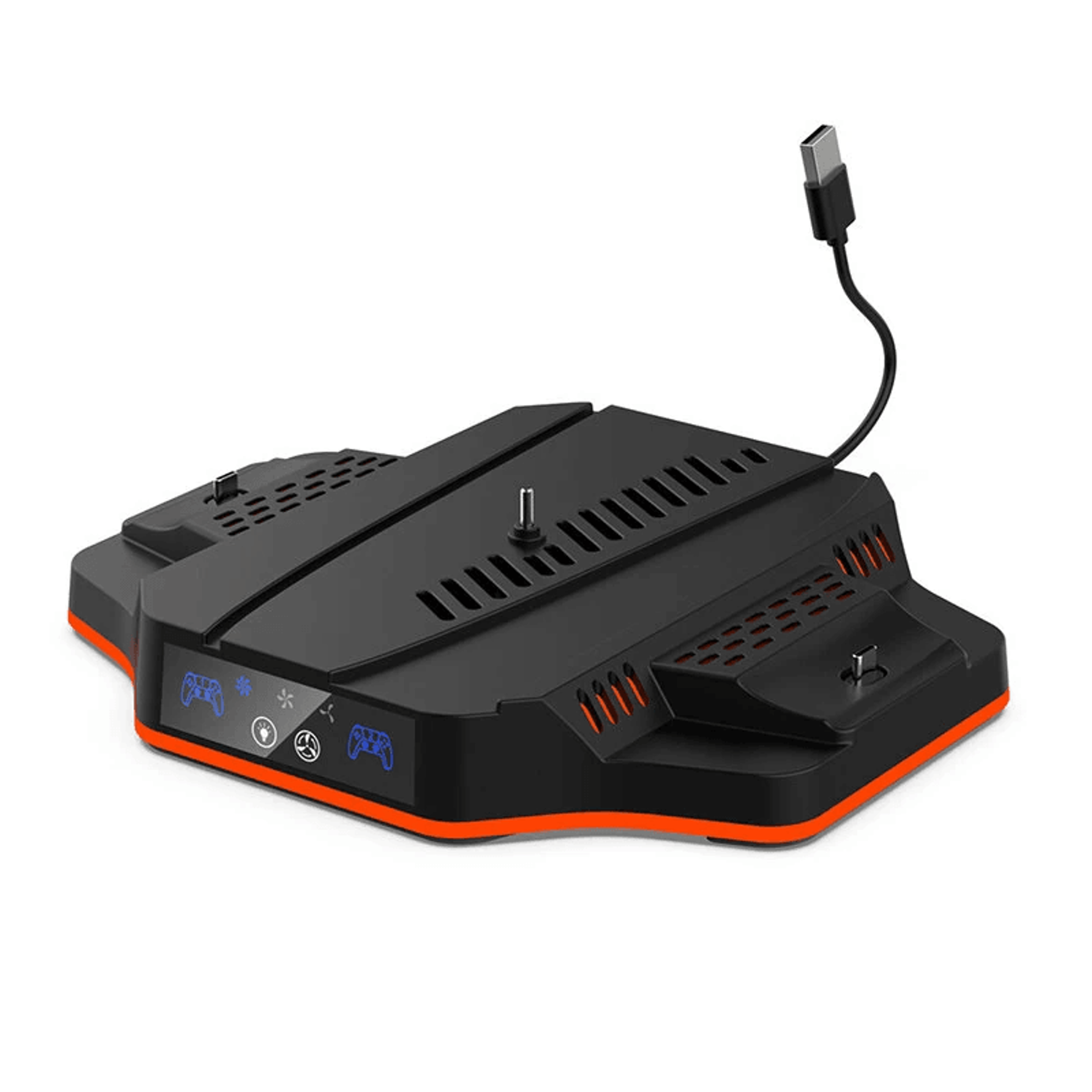 Slim Cooling Stand With Dual Controller Charging Station And RGB Light 1