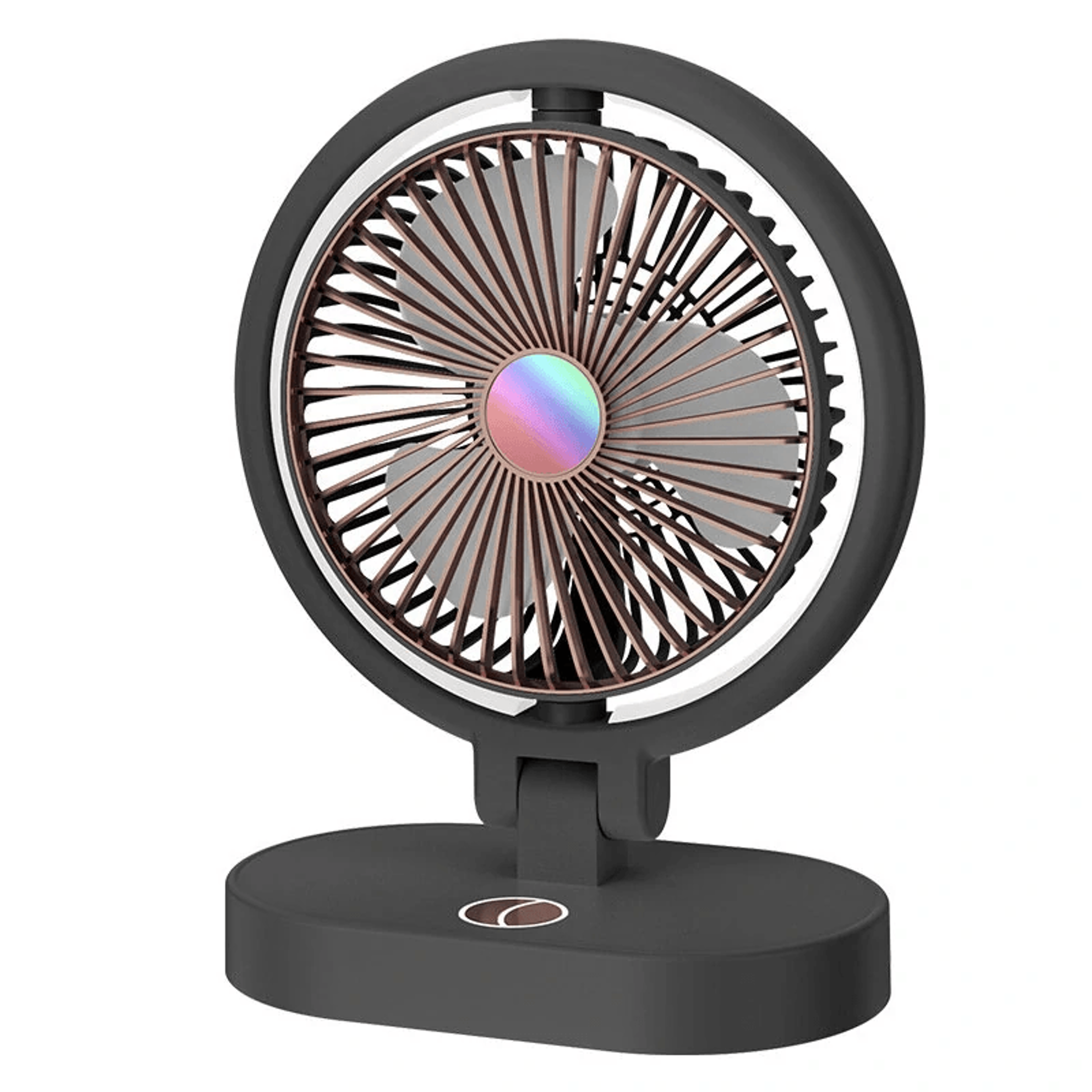 Portable Folding Desk Fan With USB Charging Quiet Three Speed Cooling And LED Night Light 6