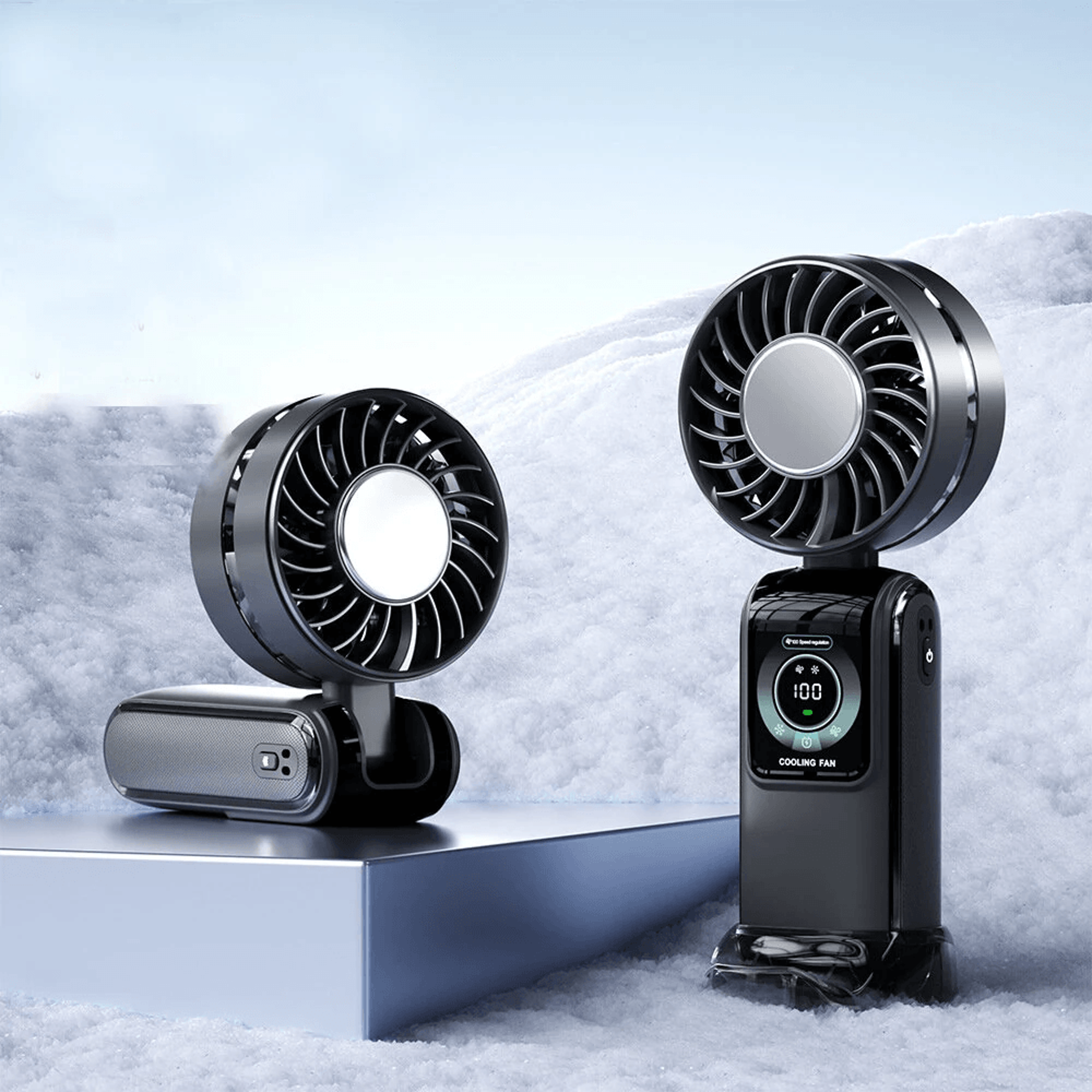 High Speed Handheld Cooling Fan With Smart LED Display And Foldable Rechargeable Design 6