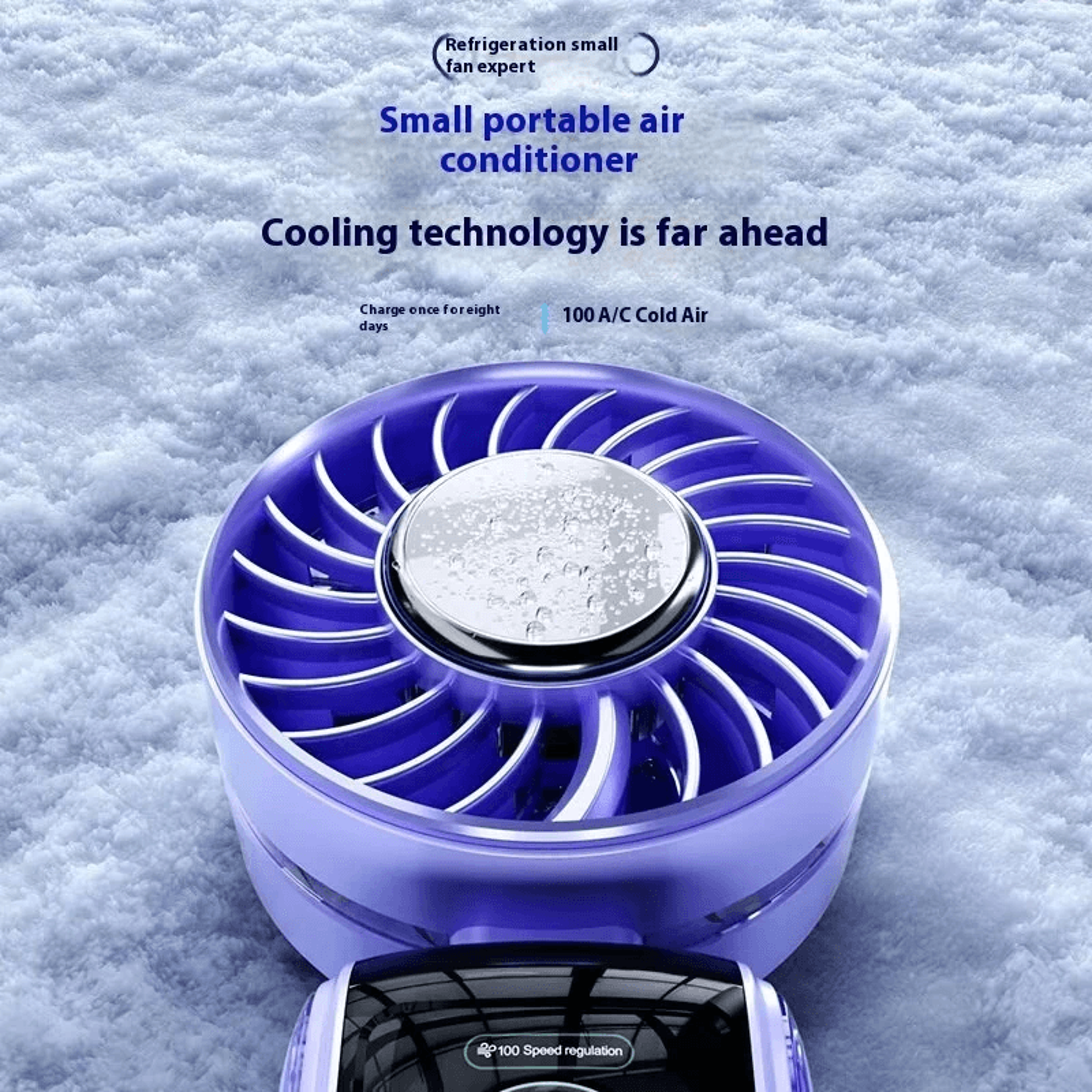 High Speed Handheld Cooling Fan With Smart LED Display And Foldable Rechargeable Design 2