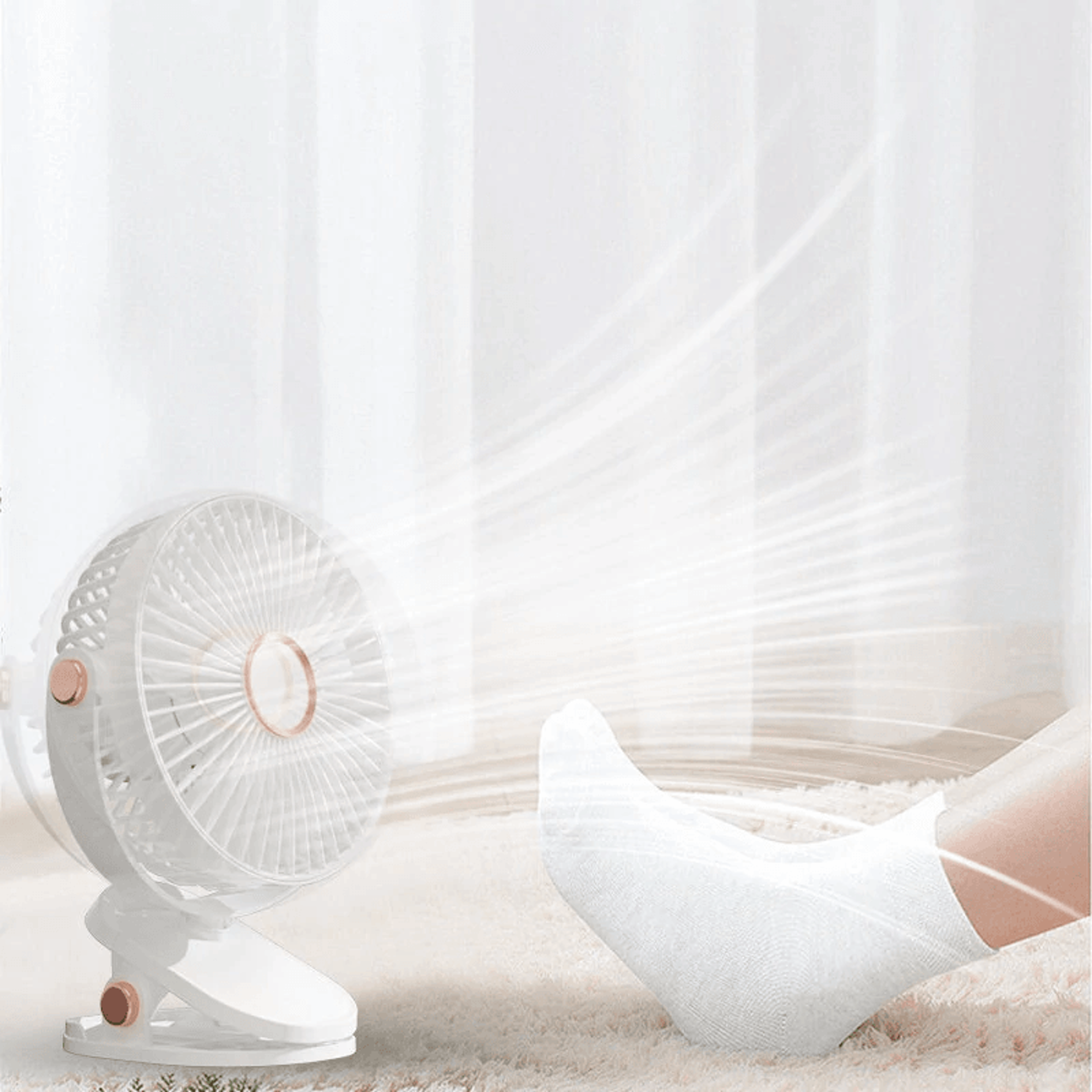 Portable Rechargeable Clip Fan With Adjustable Airflow And Speeds 4