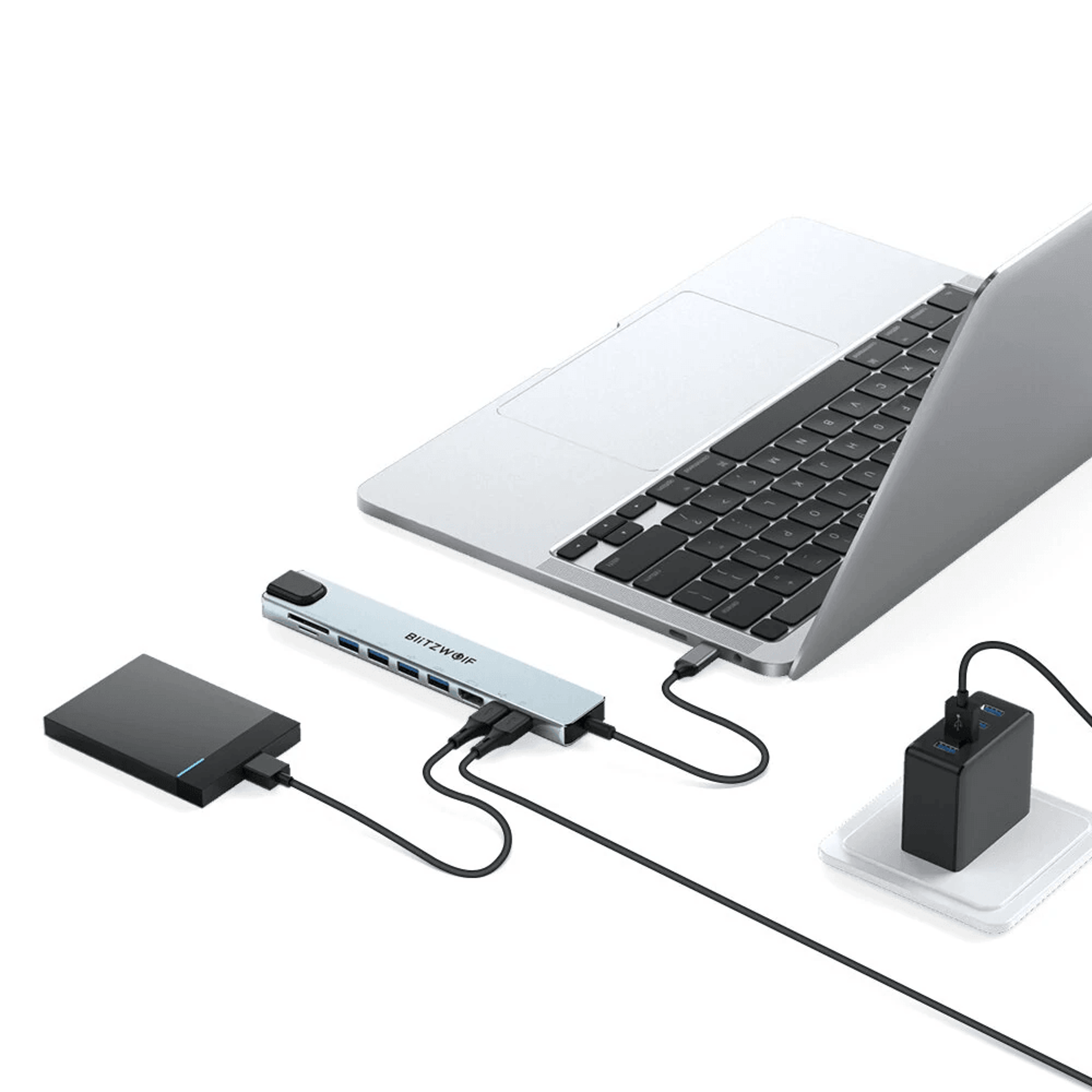 USB C Hub Docking Station With HDMI PD Ethernet And Card Reader 2