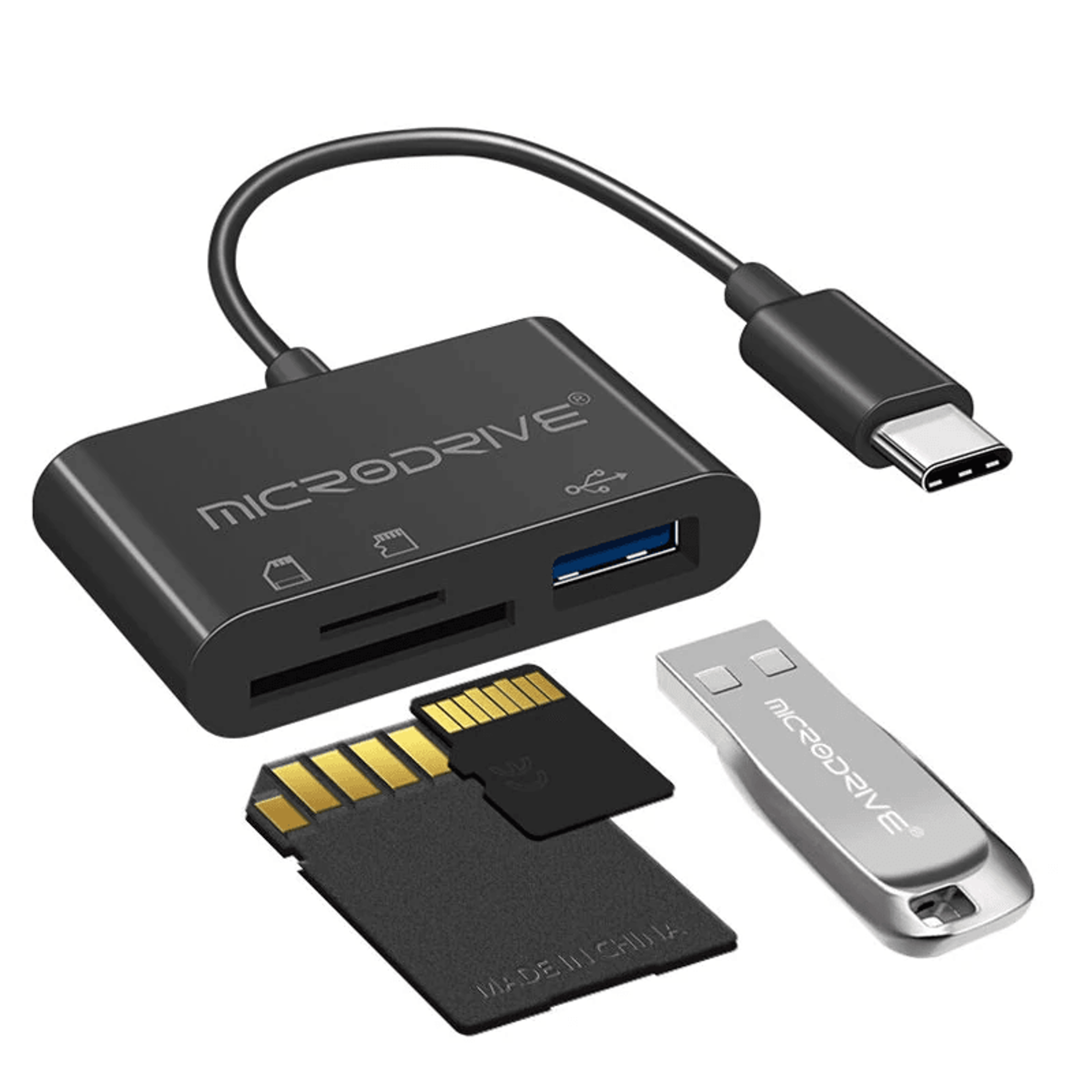 USB Hub With SD And TF Card Reader For Laptop And PC 0
