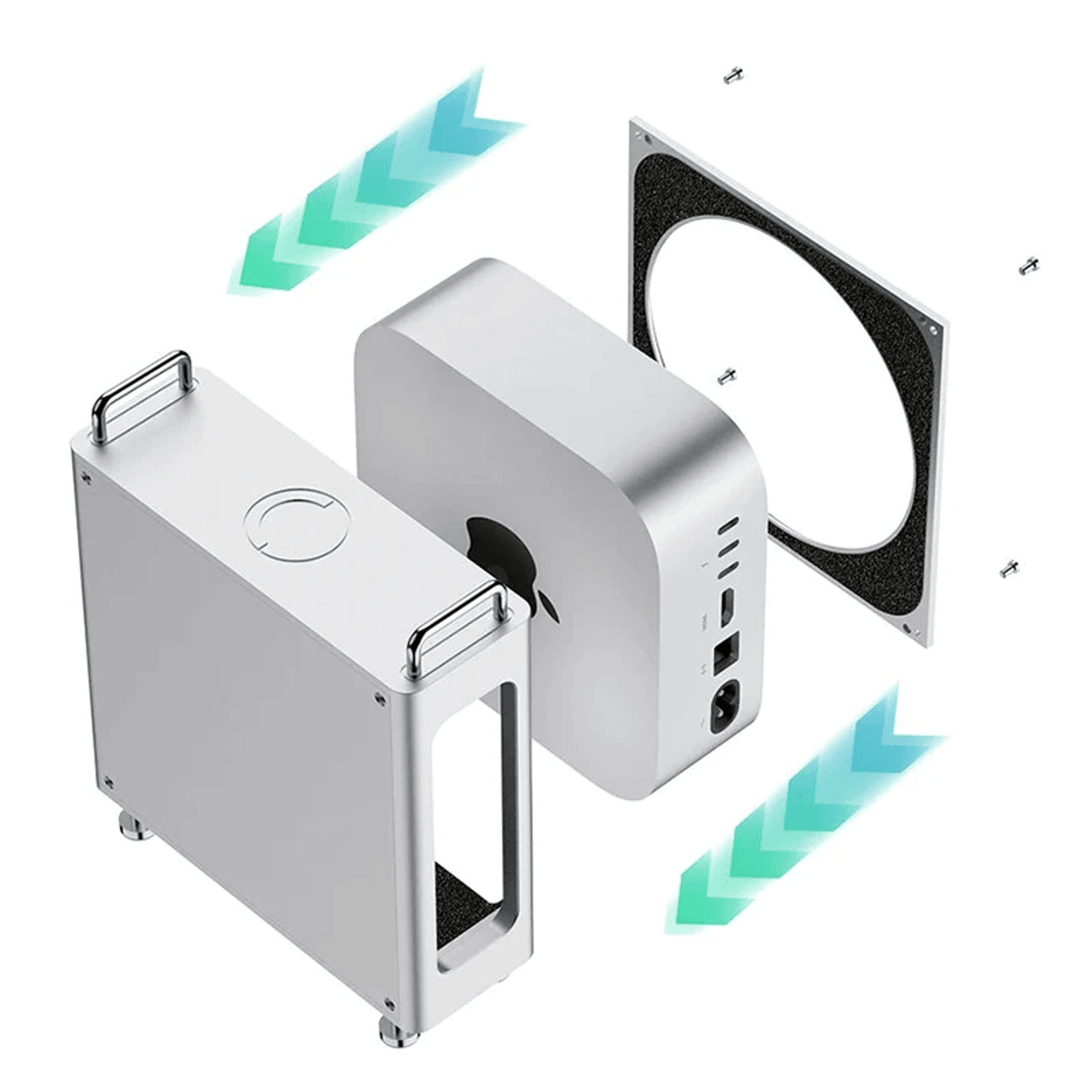 Mac Mini Aluminum Case With Magnetic Panels And Vertical Stand 5