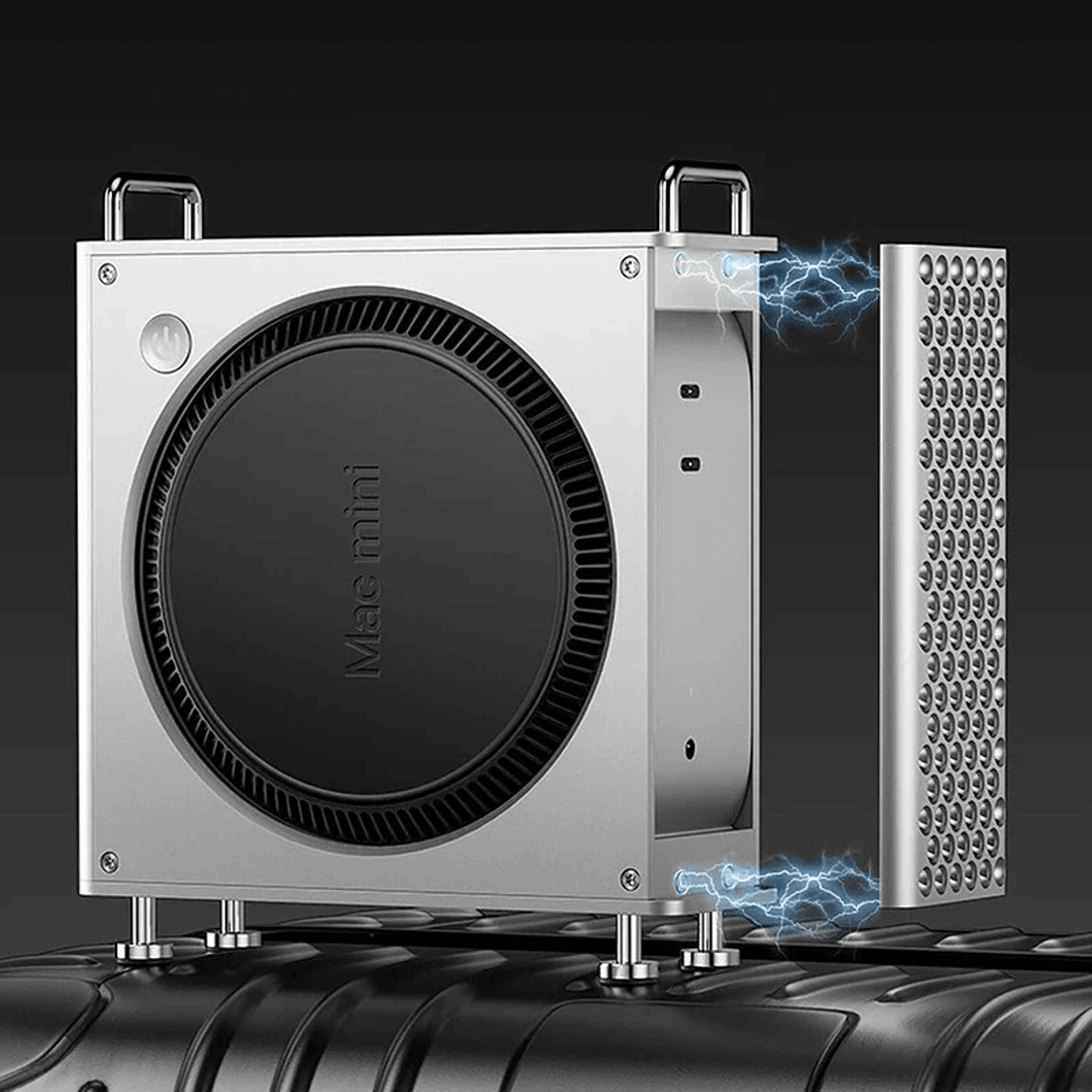 Mac Mini Aluminum Case With Magnetic Panels And Vertical Stand 3