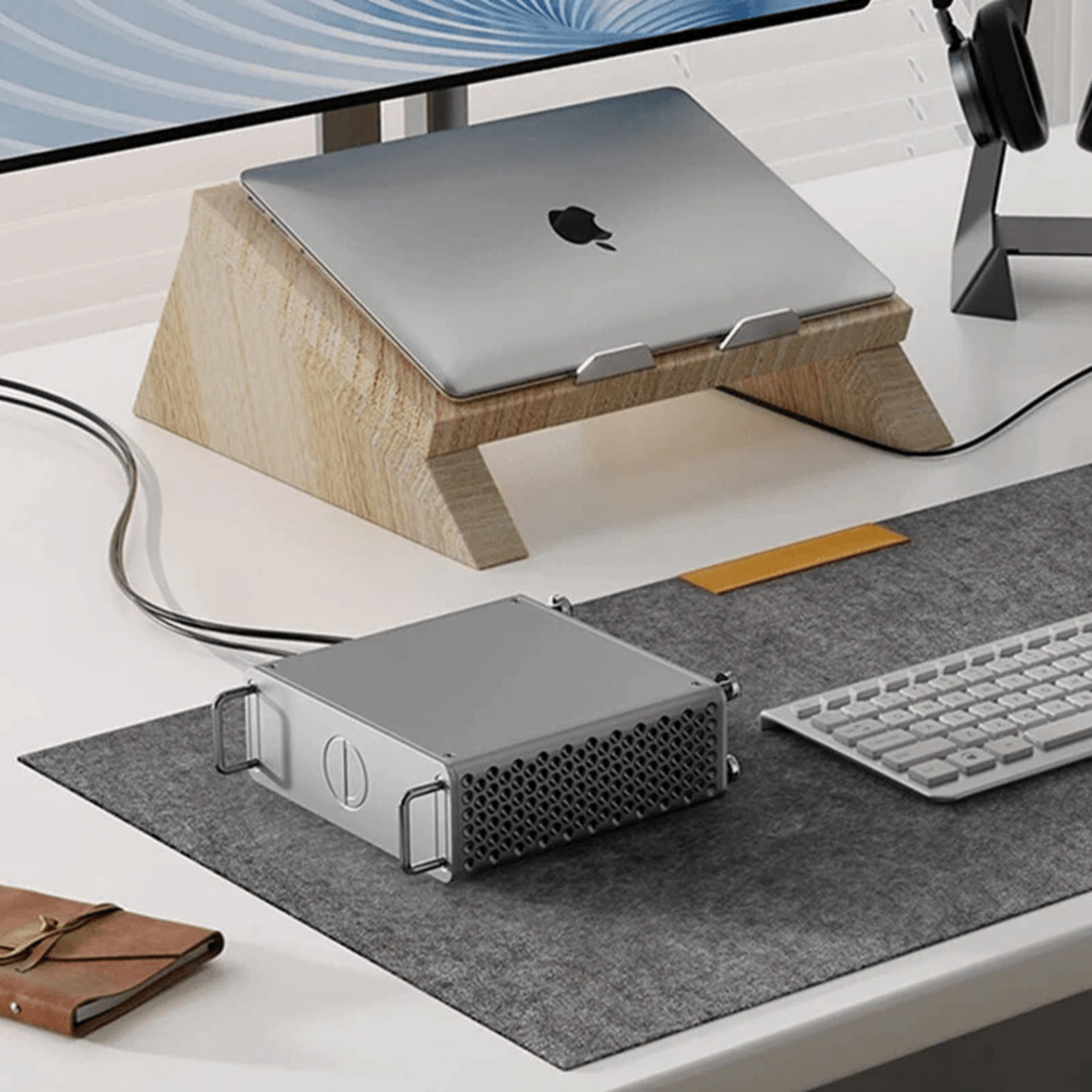 Mac Mini Aluminum Case With Magnetic Panels And Vertical Stand 1