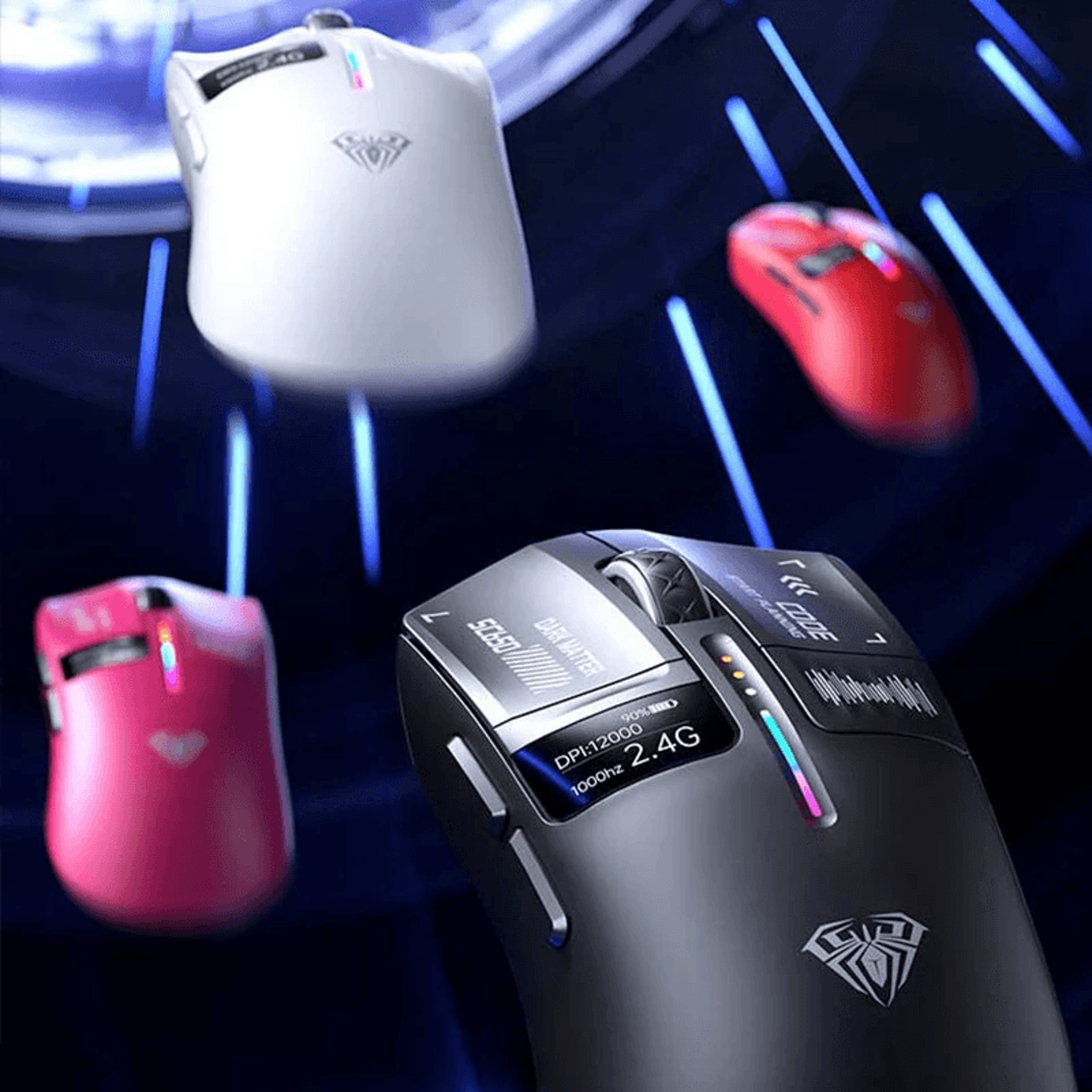 Tri Mode Wireless Gaming Mouse With Smart Display RGB Lighting And DPI 3