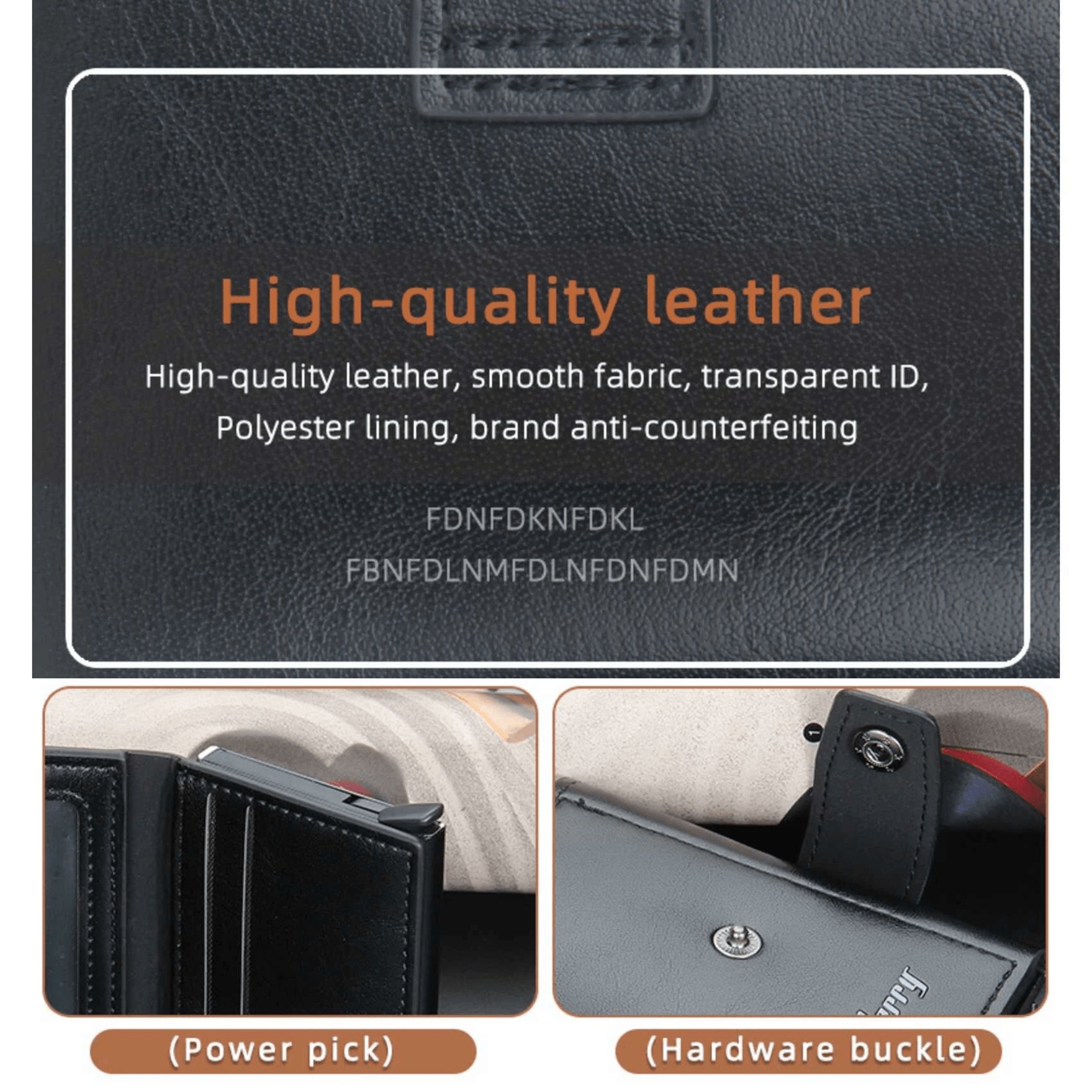 RFID Blocking Trifold Wallet With Auto Pop Up Card Holder Coin Pocket And Money Clip 3