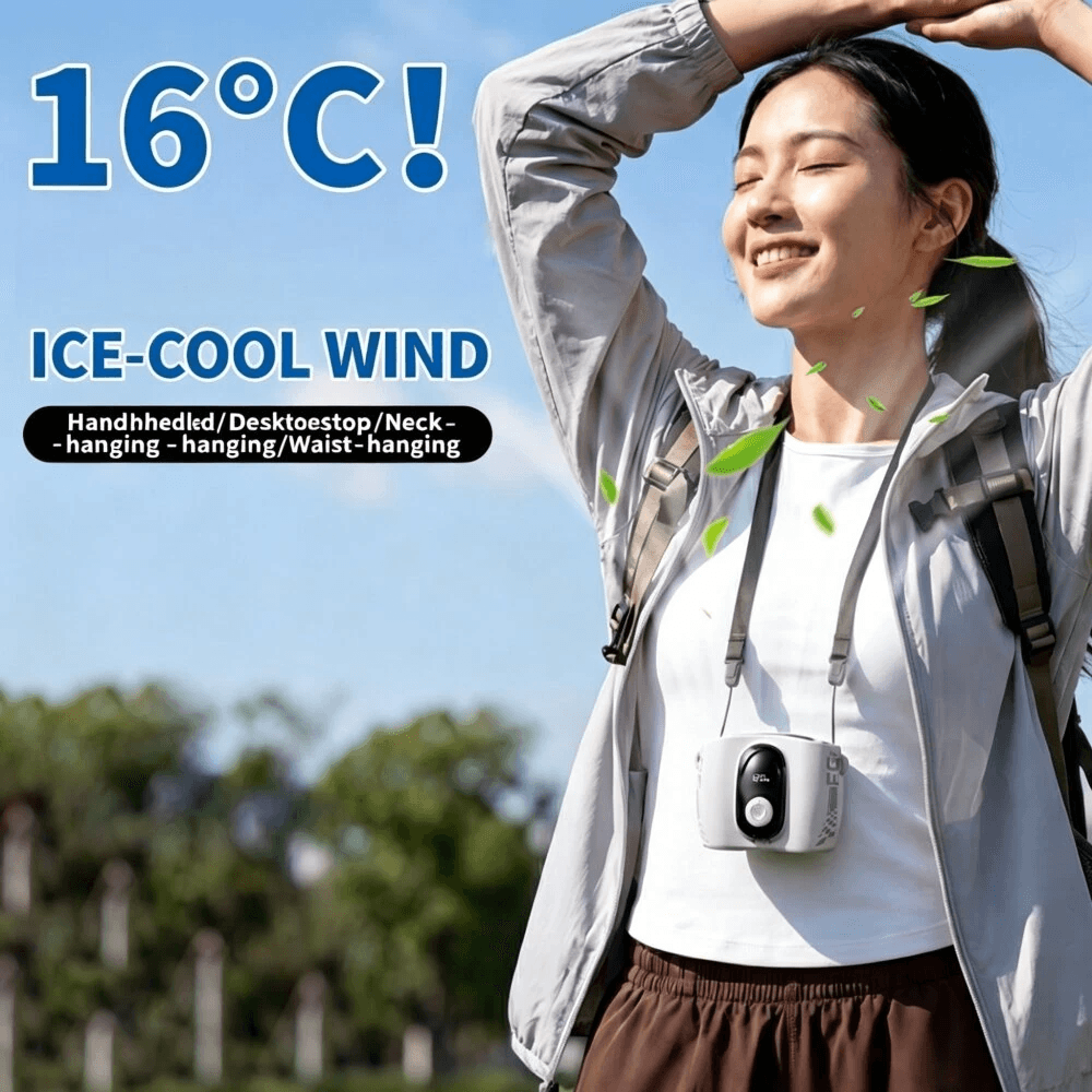 Dual Head Portable Waist Fan Rechargeable Hands Free Cooling Fan With Adjustable Airflow 3