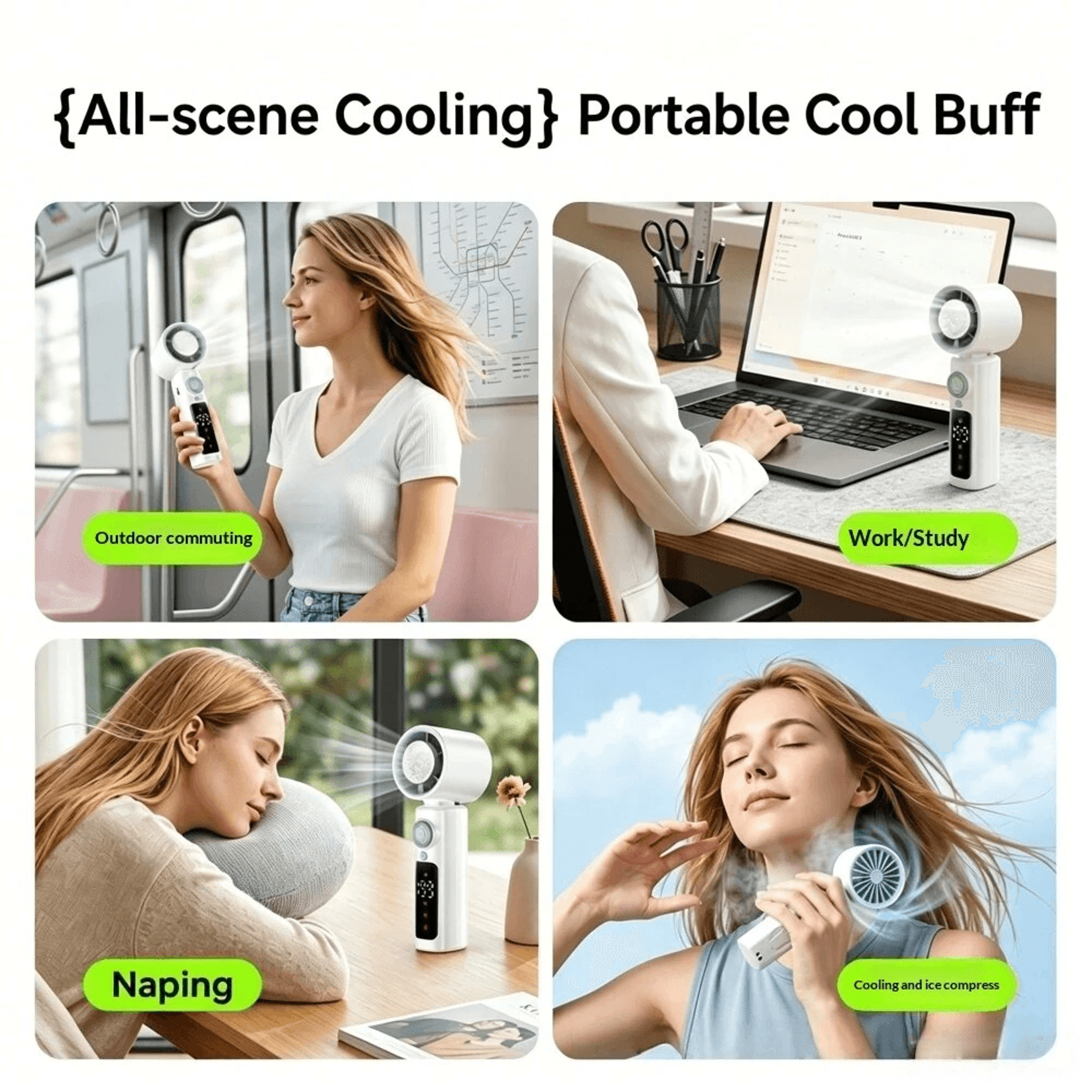 Rechargeable Handheld Fan With Speed Settings LED Display And Desktop Design 1