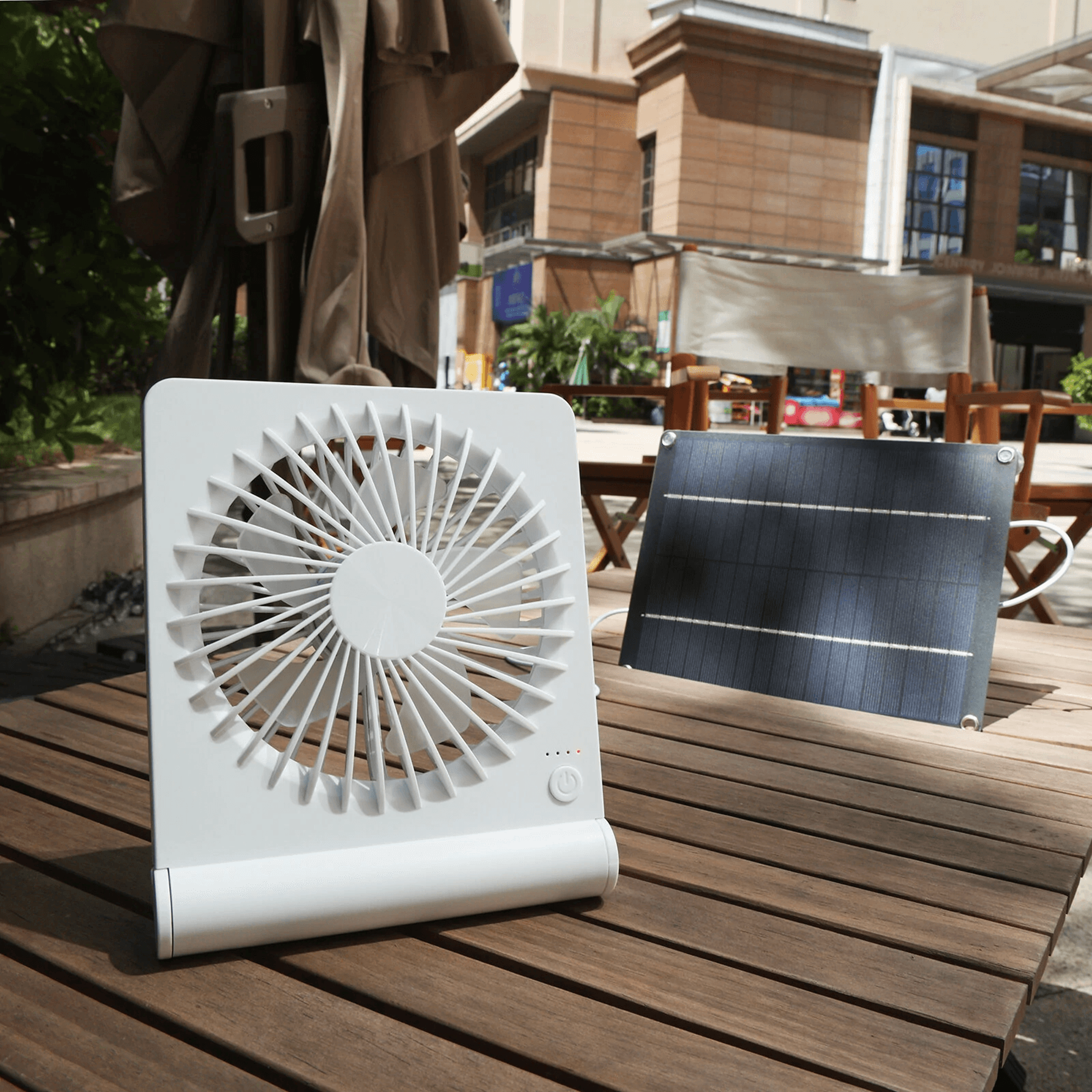 Portable Rechargeable Solar Fan With Speed Cooling For Camping Travel And Home 3