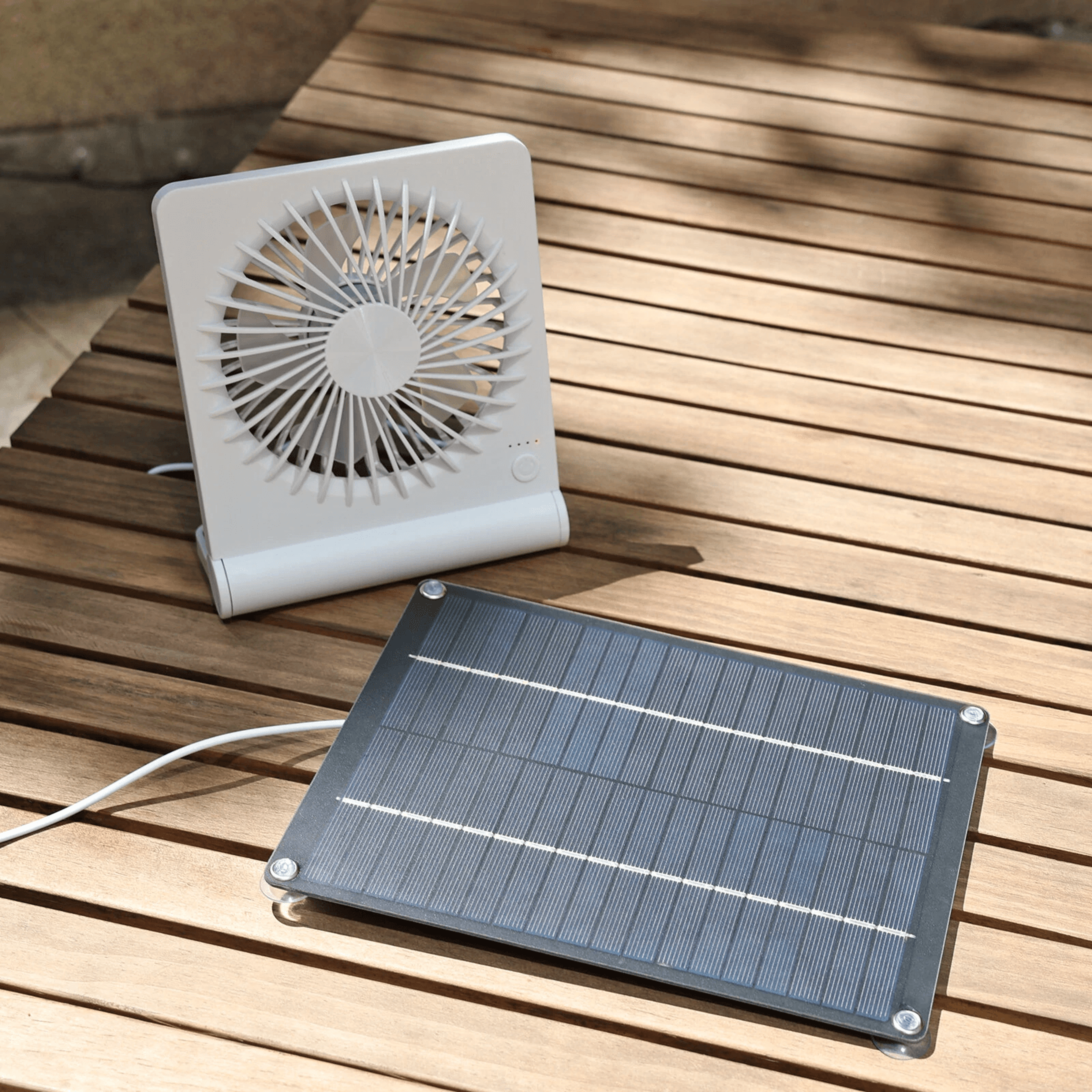 Portable Rechargeable Solar Fan With Speed Cooling For Camping Travel And Home 2