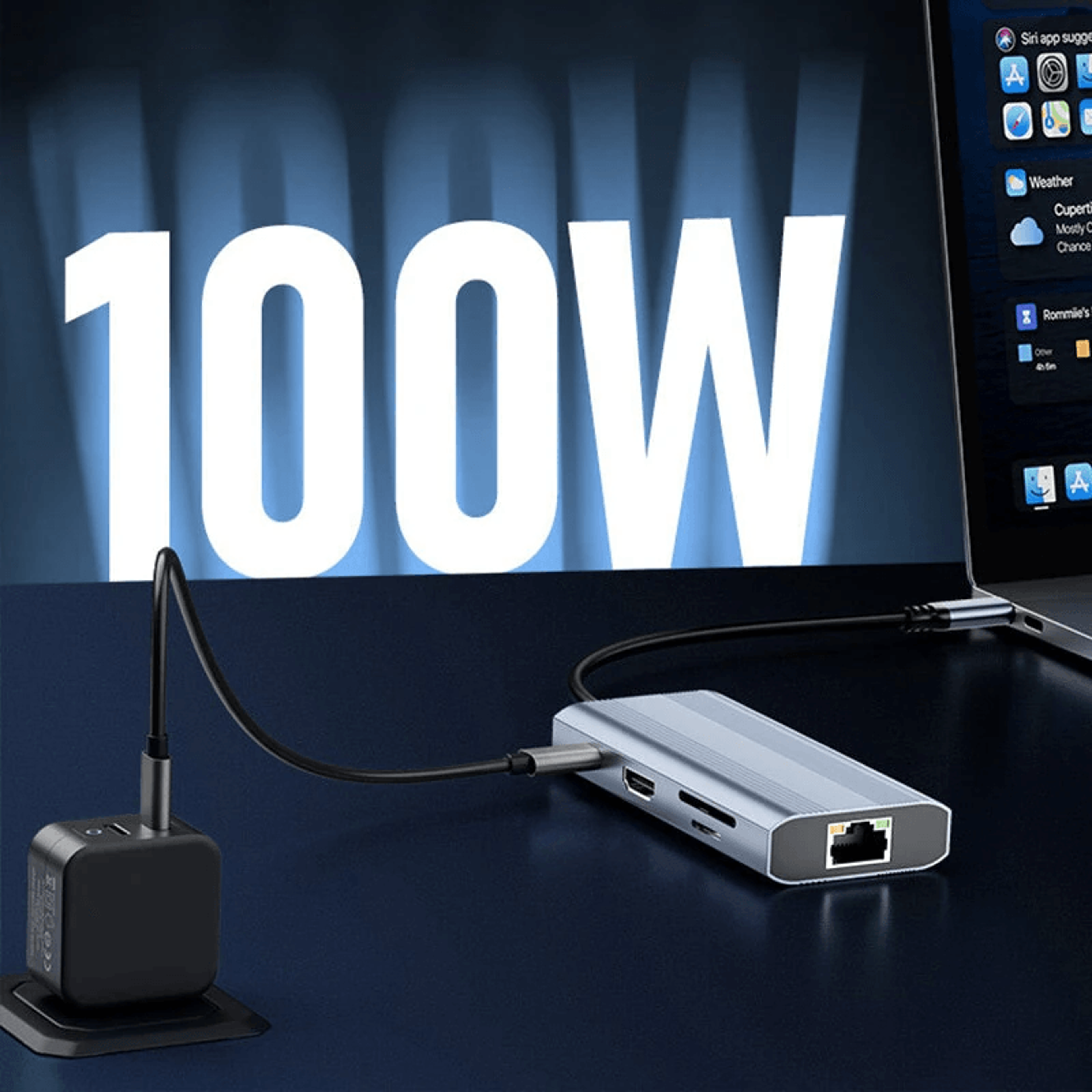 USB C Hub With HDMI PD Ethernet And Card Reader 5
