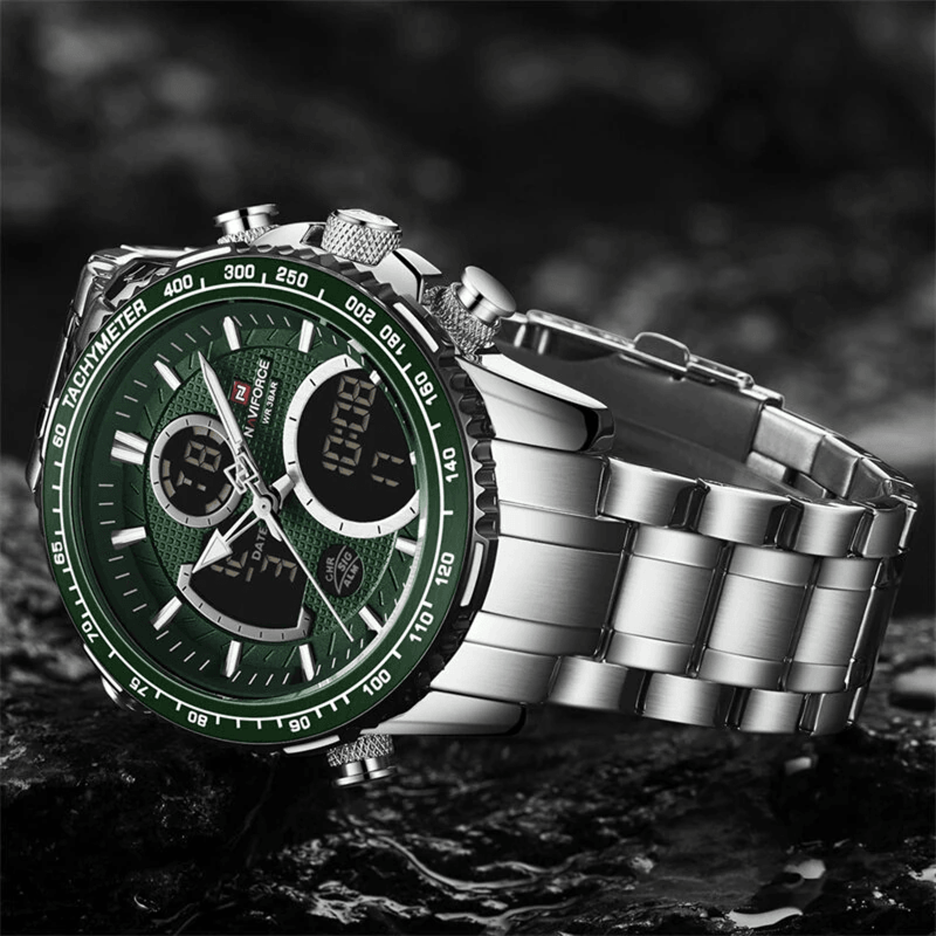 Waterproof Mens Quartz Chronograph Watch With Night Light And Date Display 3