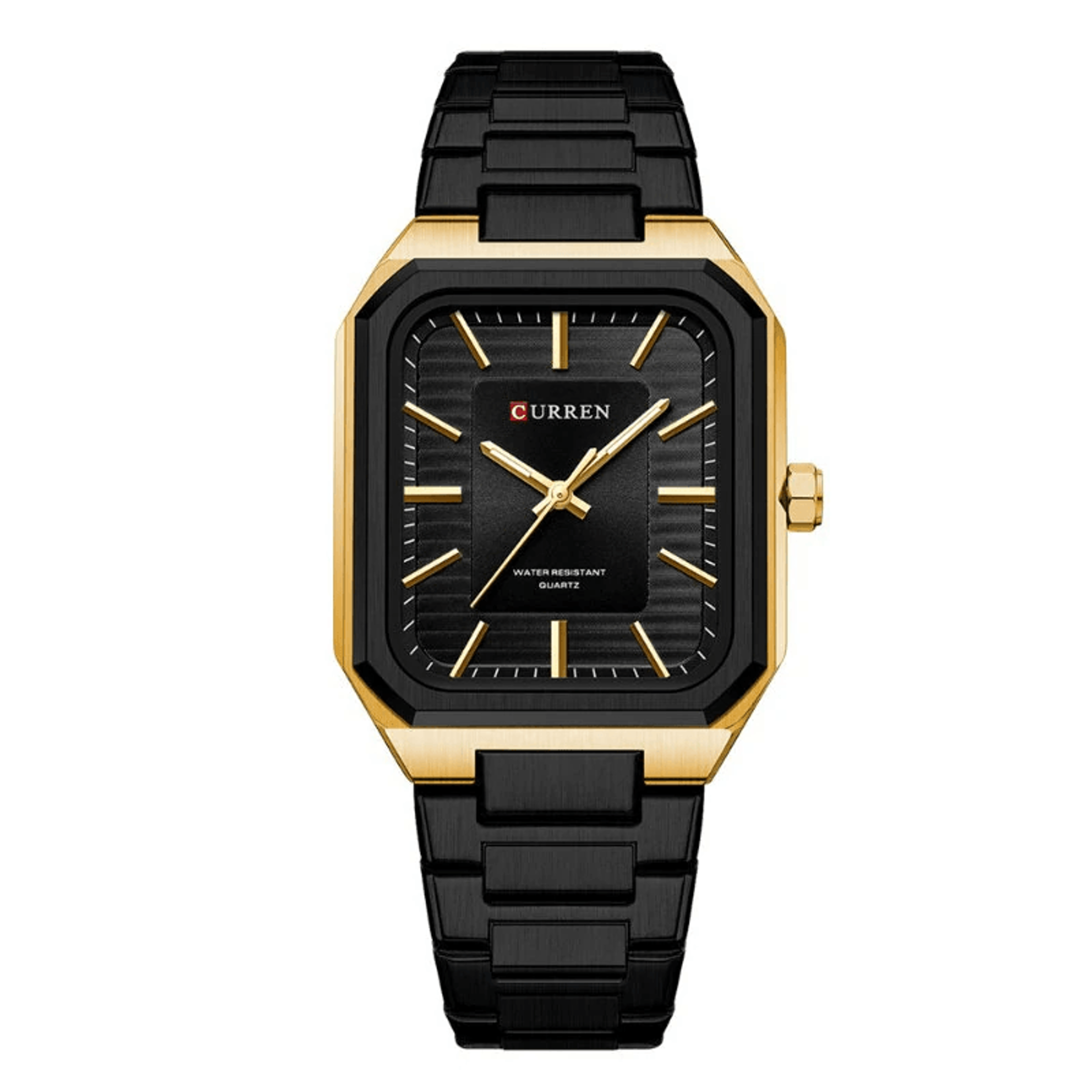 Rectangular Business Watch For Men Stainless Steel Quartz Wristwatch With Luminous Hands 9