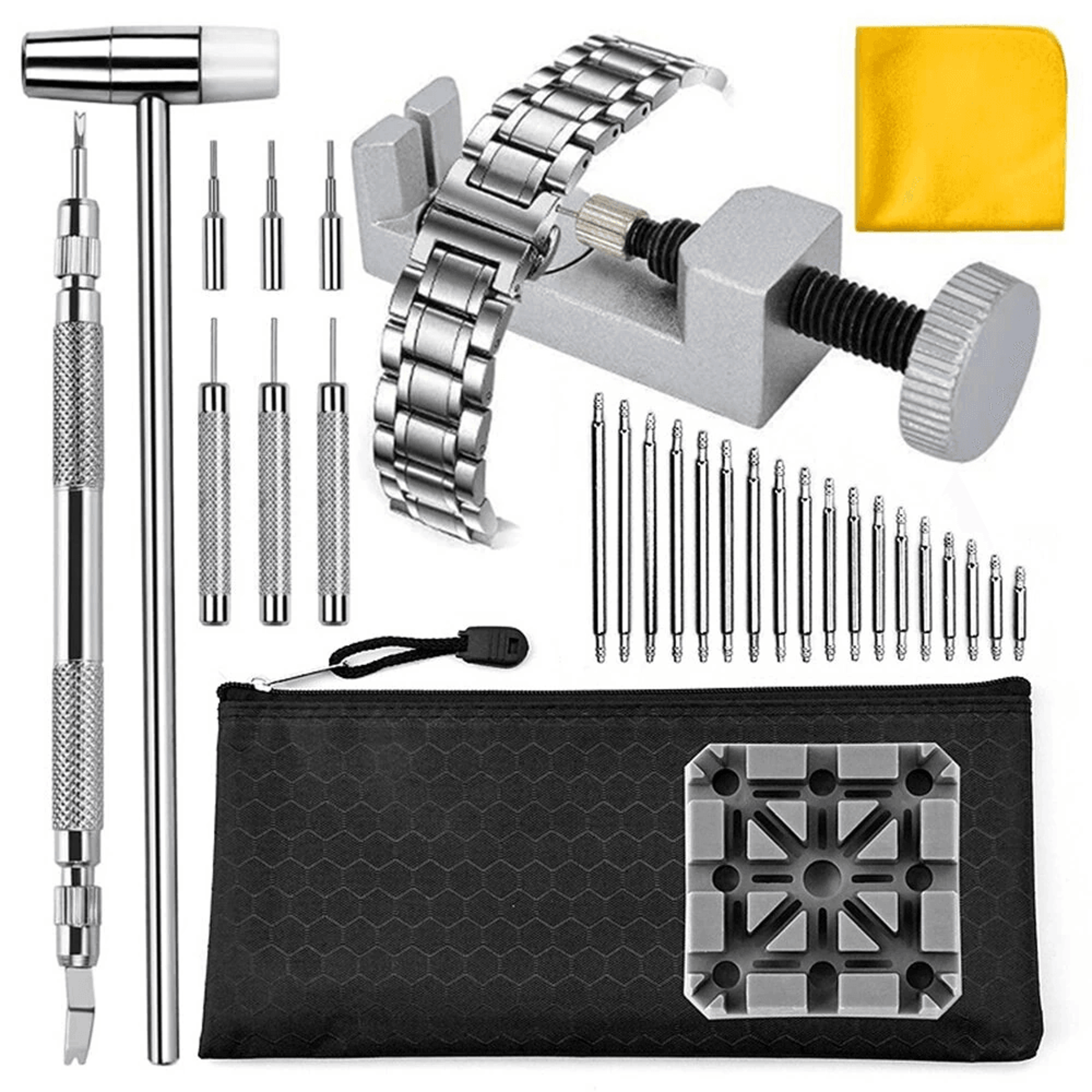 Watch Repair Tool Kit With Strap Remover Link Adjuster And Band Replacement Tools 0
