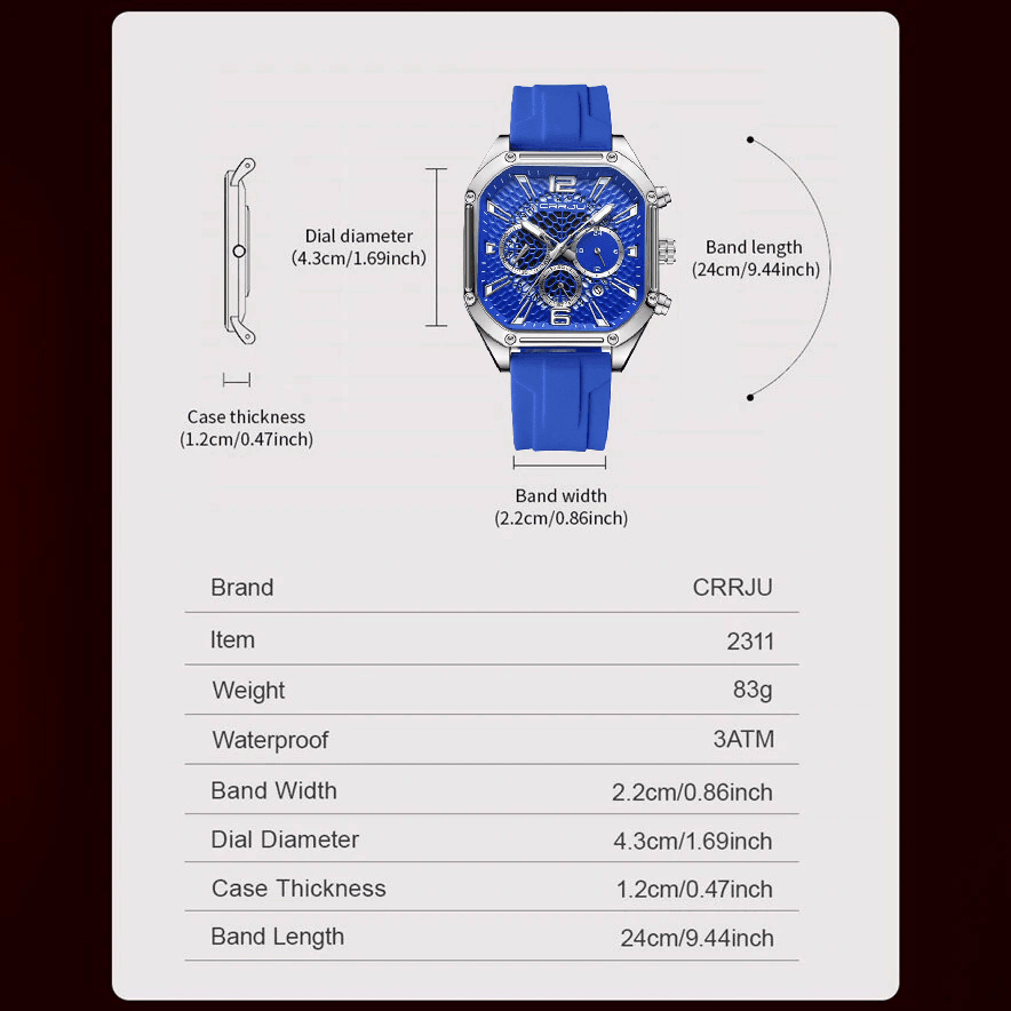 Mens Waterproof Quartz Watch With Silicone Strap Automatic Date And Business Casual Style 3