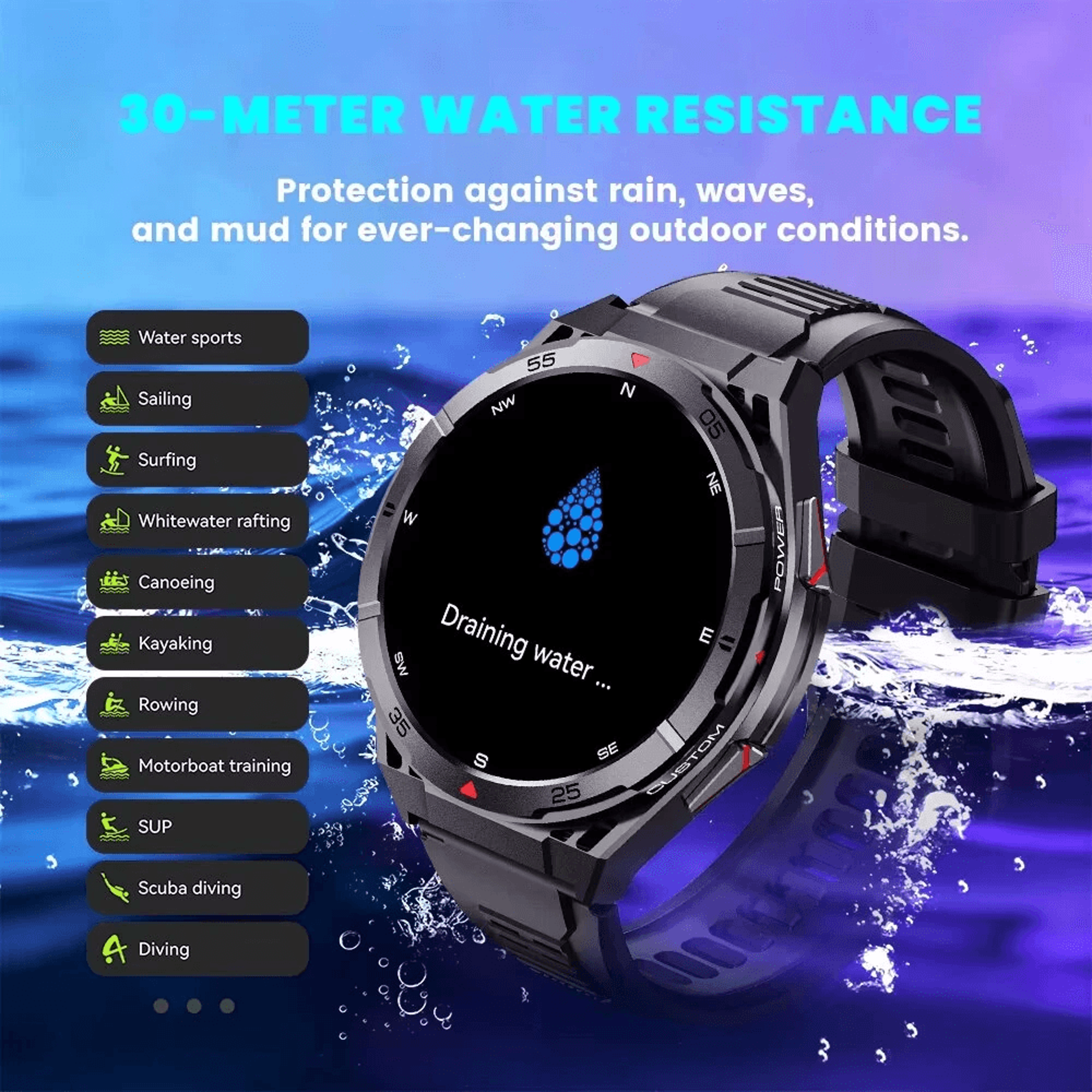 GPS Smart Watch Bluetooth Calling Health Tracking And Multi Sport Mode 5