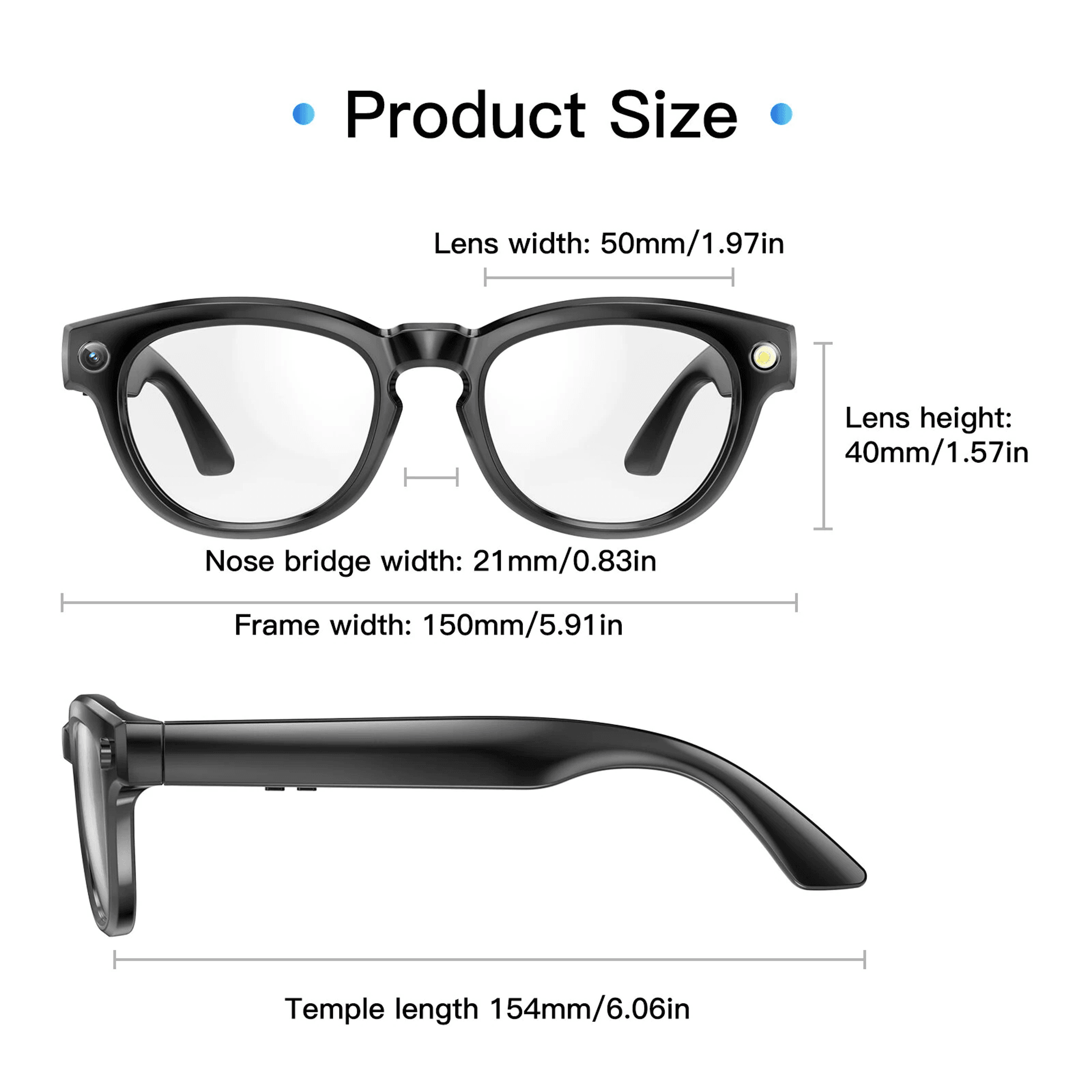AI Smart Camera Glasses With Bluetooth Voice Control And Hands Free Recording 6