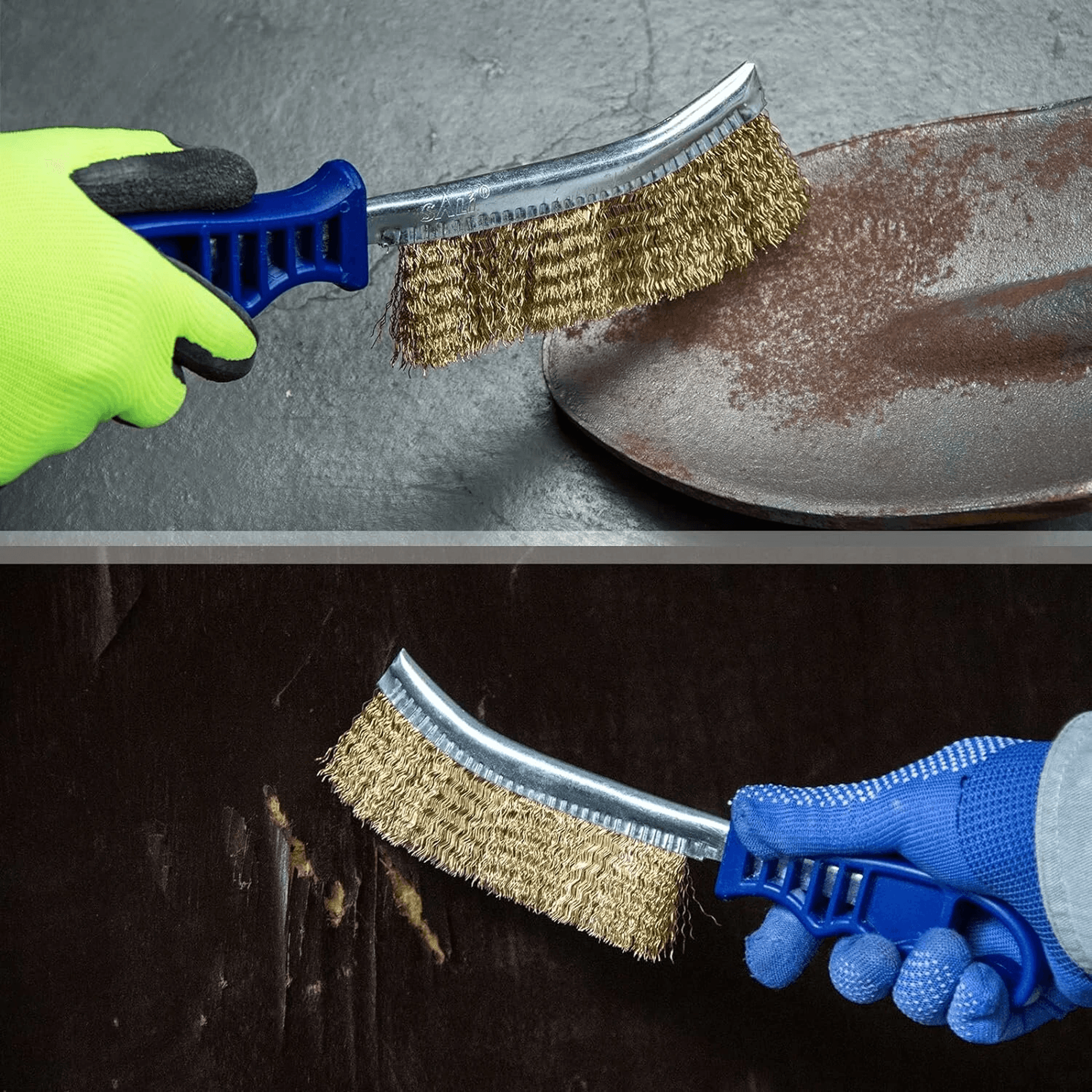Heavy Duty Wire Brush Set For Rust Removal Paint Stripping And Welding Cleanup 2