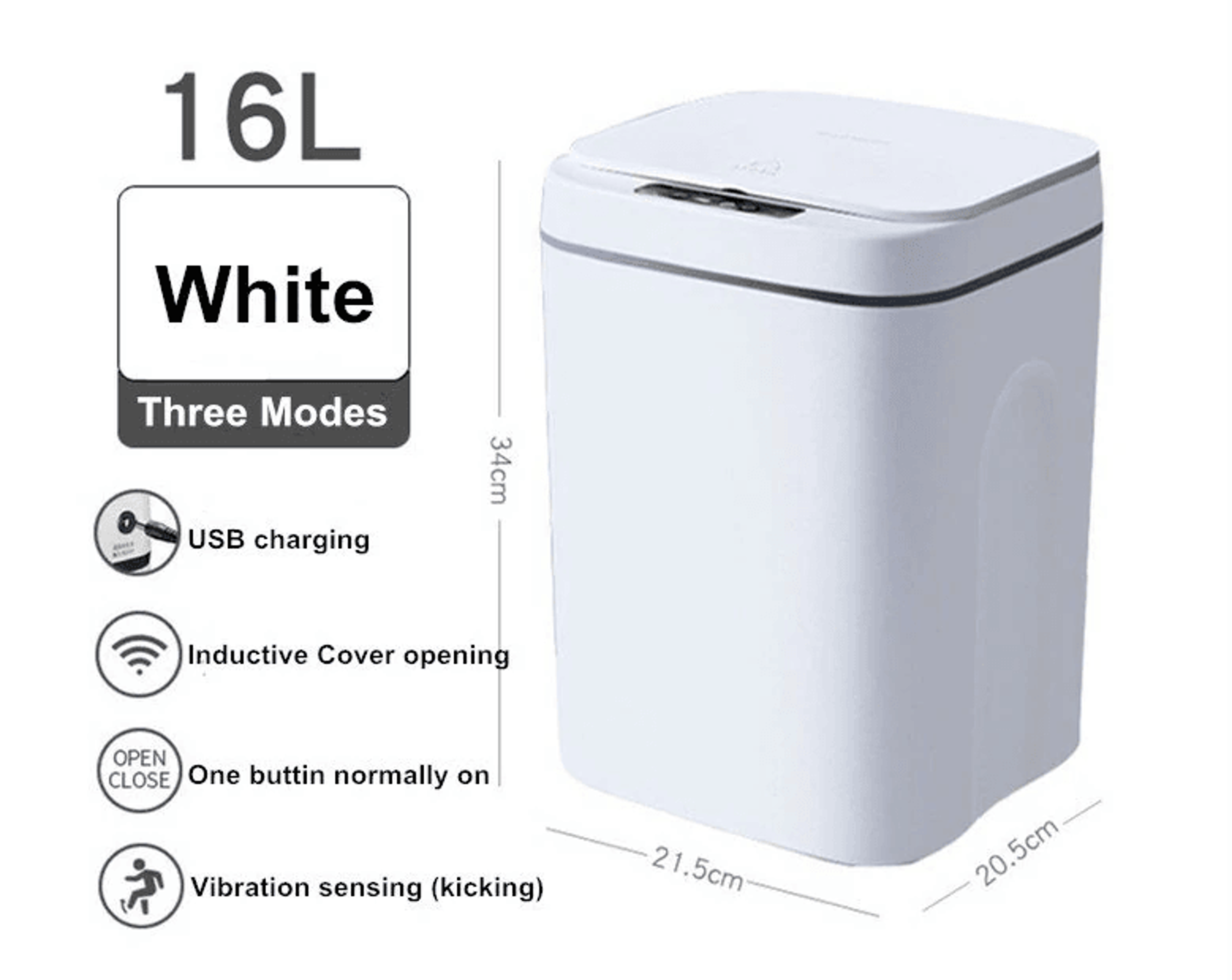 Touchless Trash Can With Motion Sensor And Rechargeable Battery 3