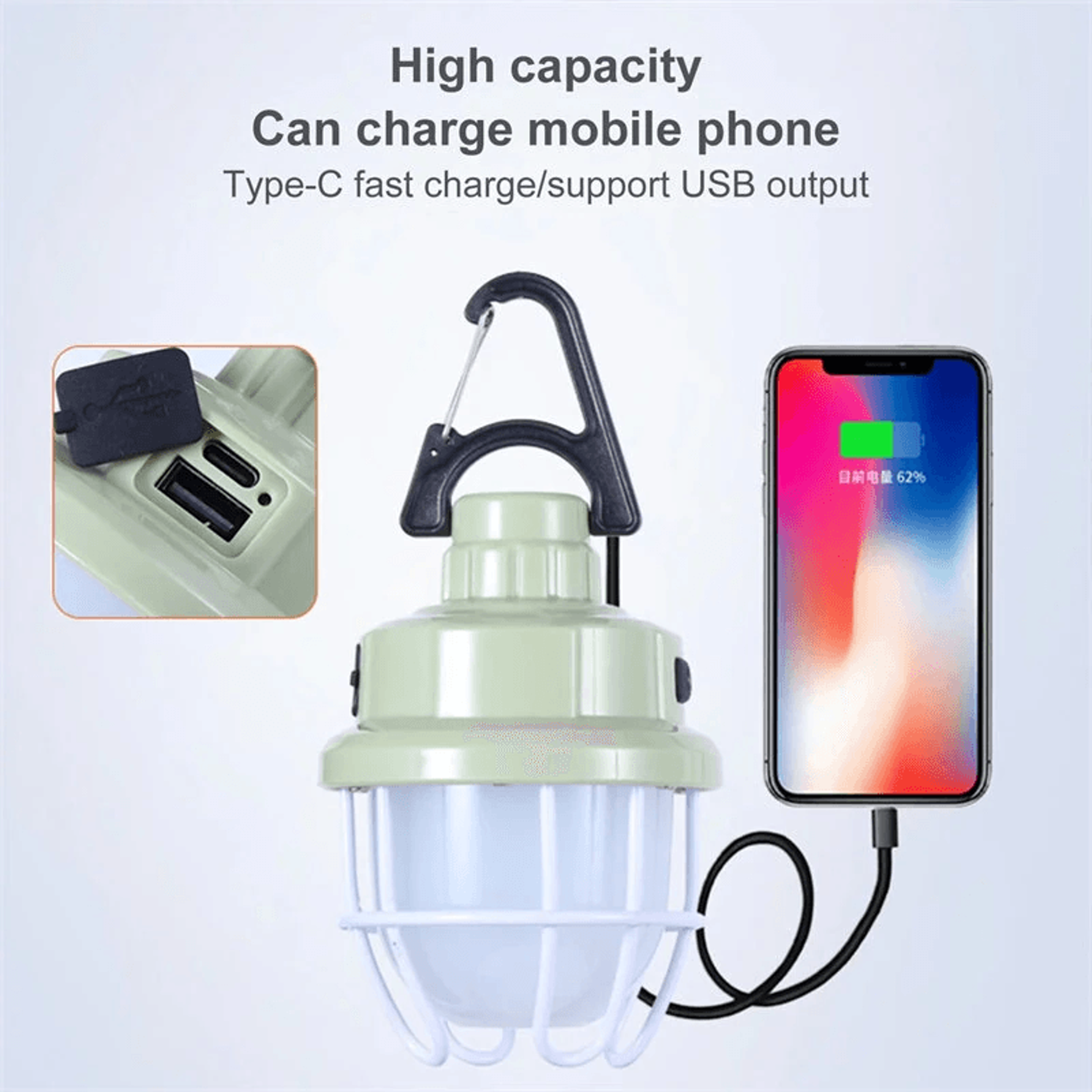 Vintage Rechargeable LED Camping Lantern With Dimmable Light And Hanging Handle 2