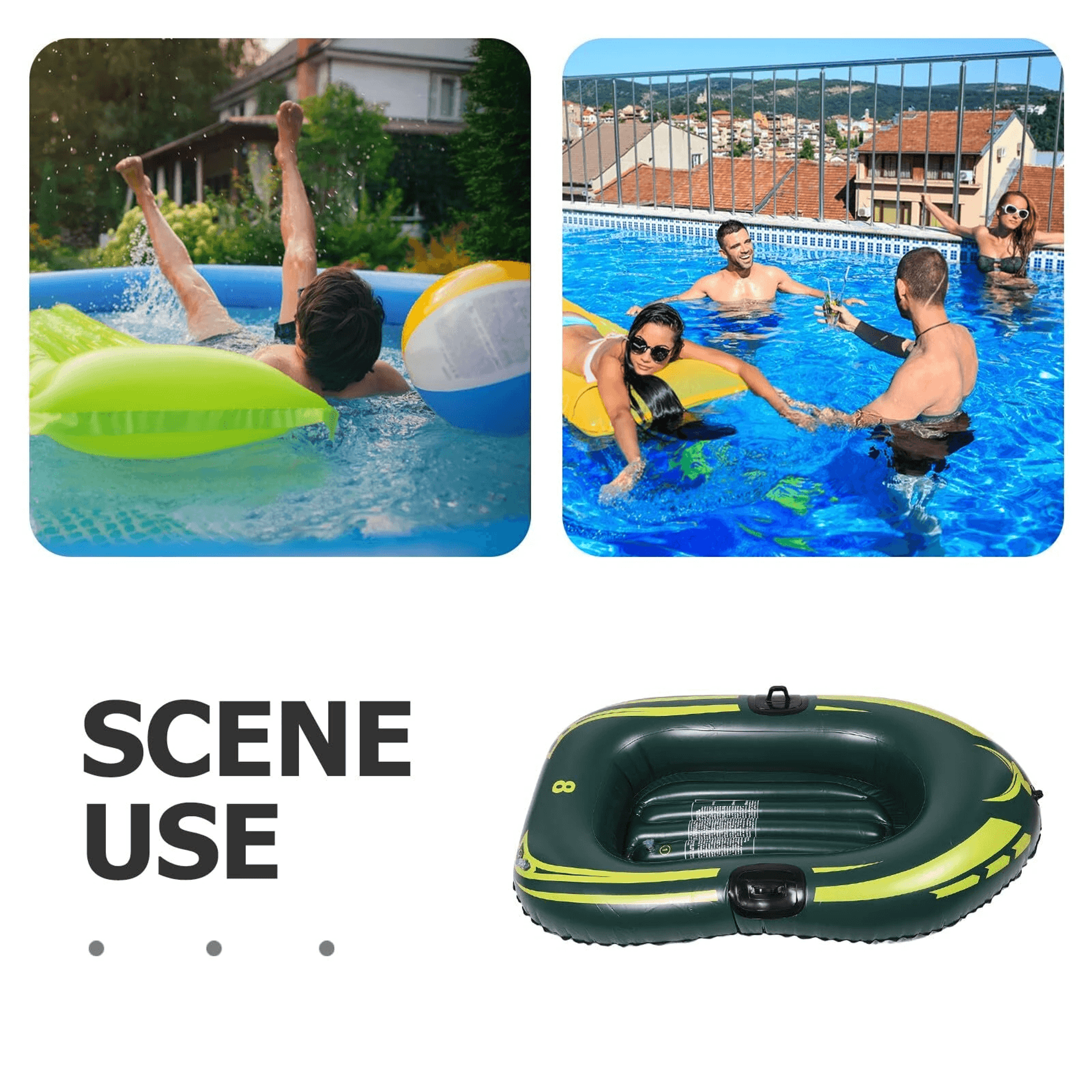 Single Person Inflatable Boat Pool Float With Paddles And Pump 4