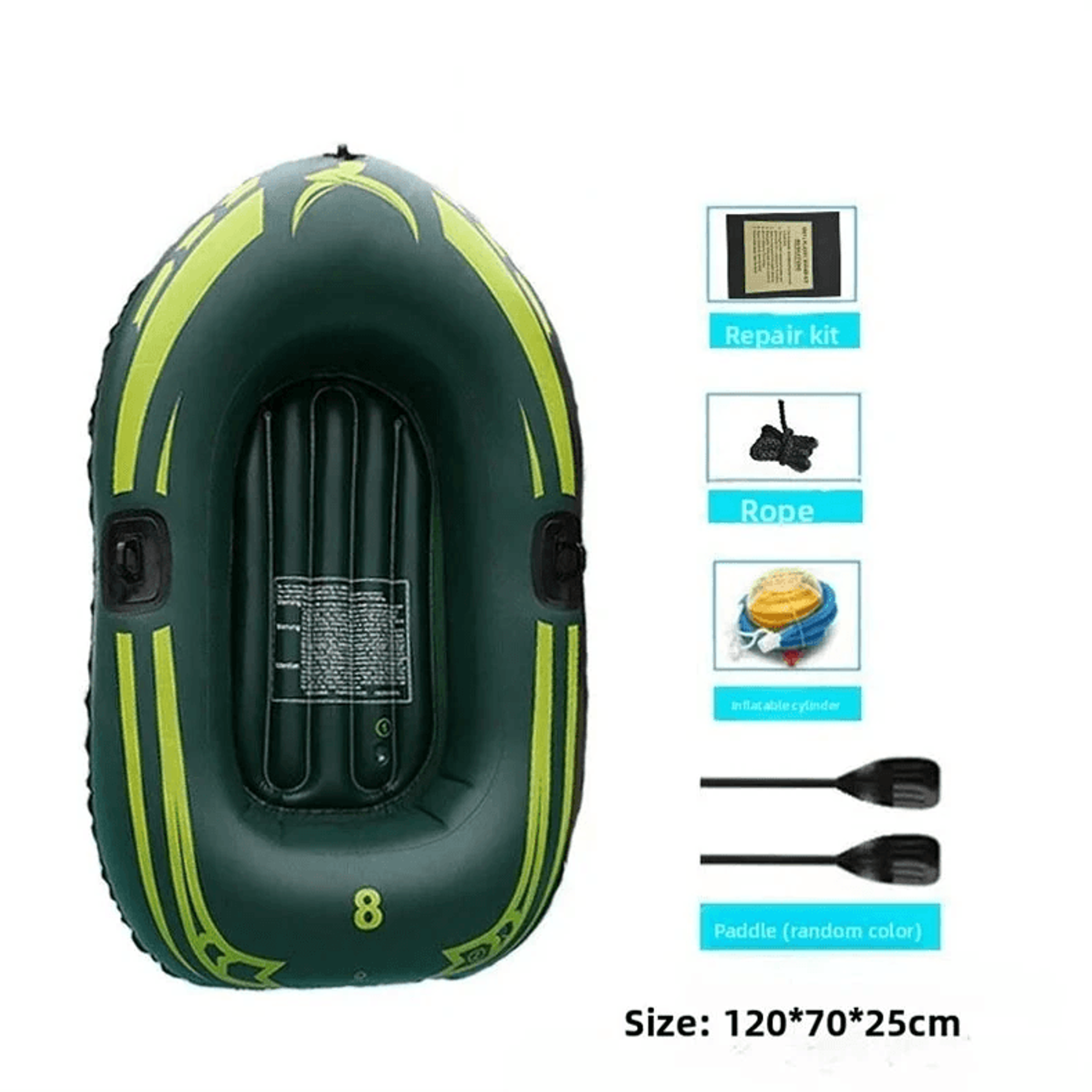 Single Person Inflatable Boat Pool Float With Paddles And Pump 5