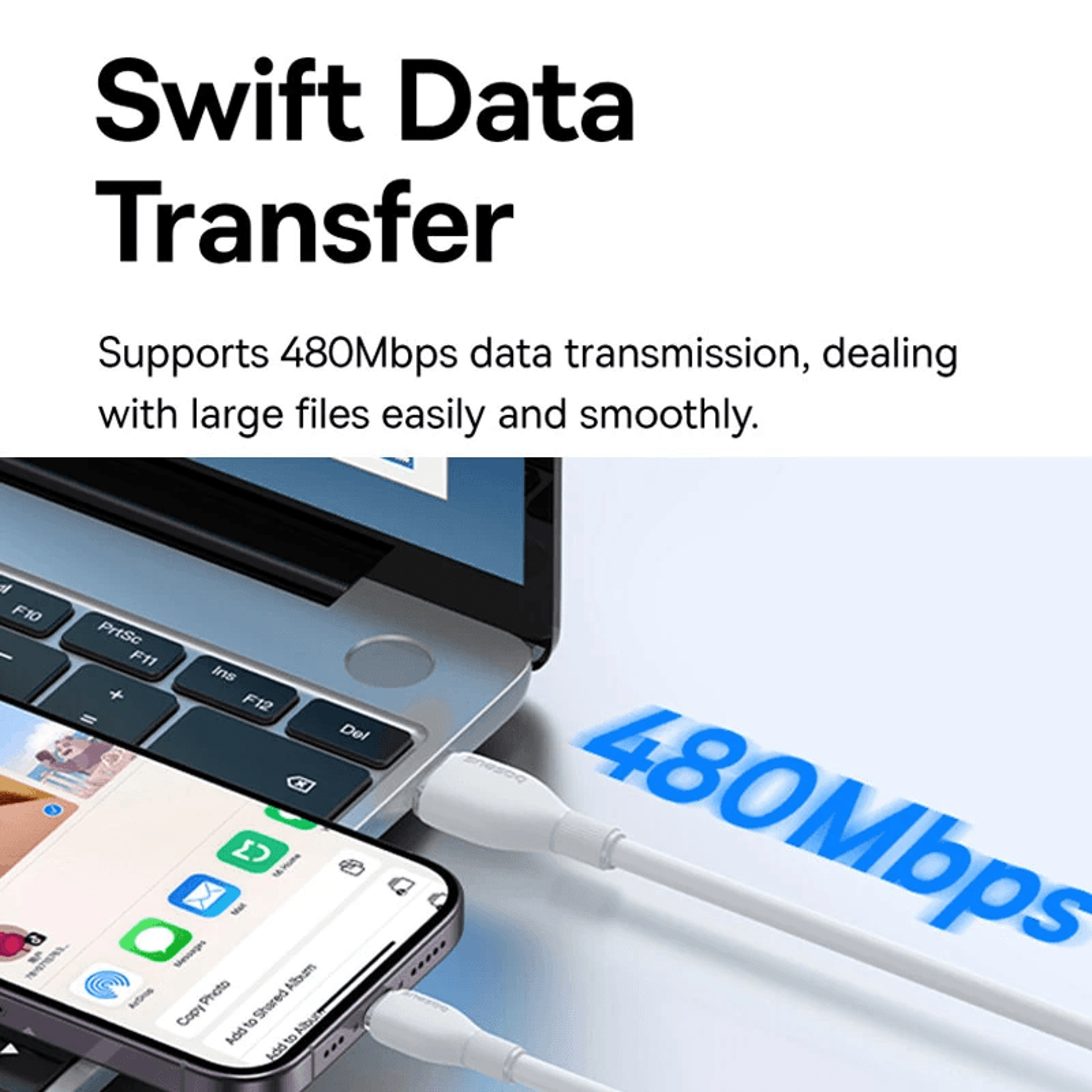 USB A To Lightning Fast Charging And Data Cable For IPhone 3