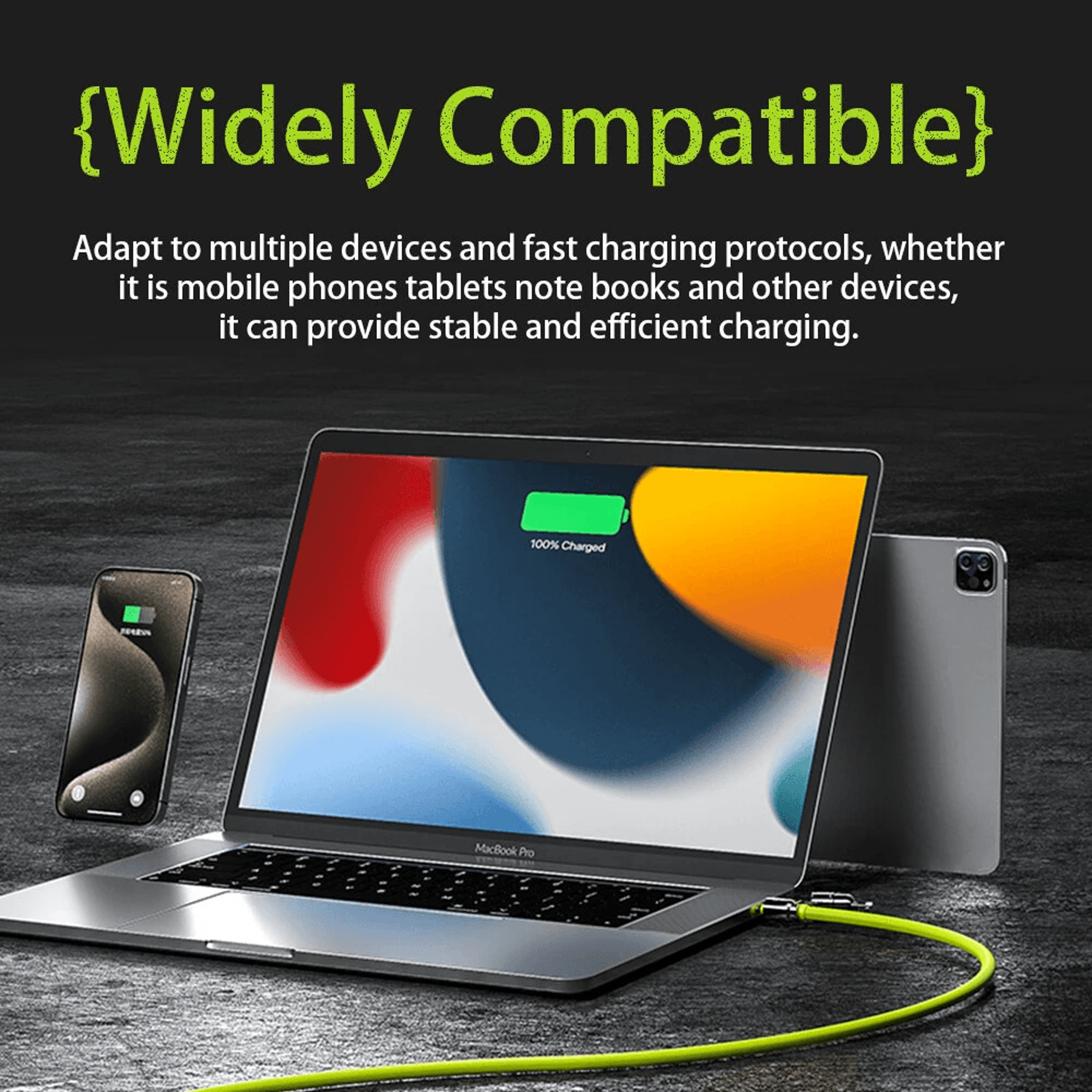 Fast Charging Cable With USB And Lightning Connectors 1