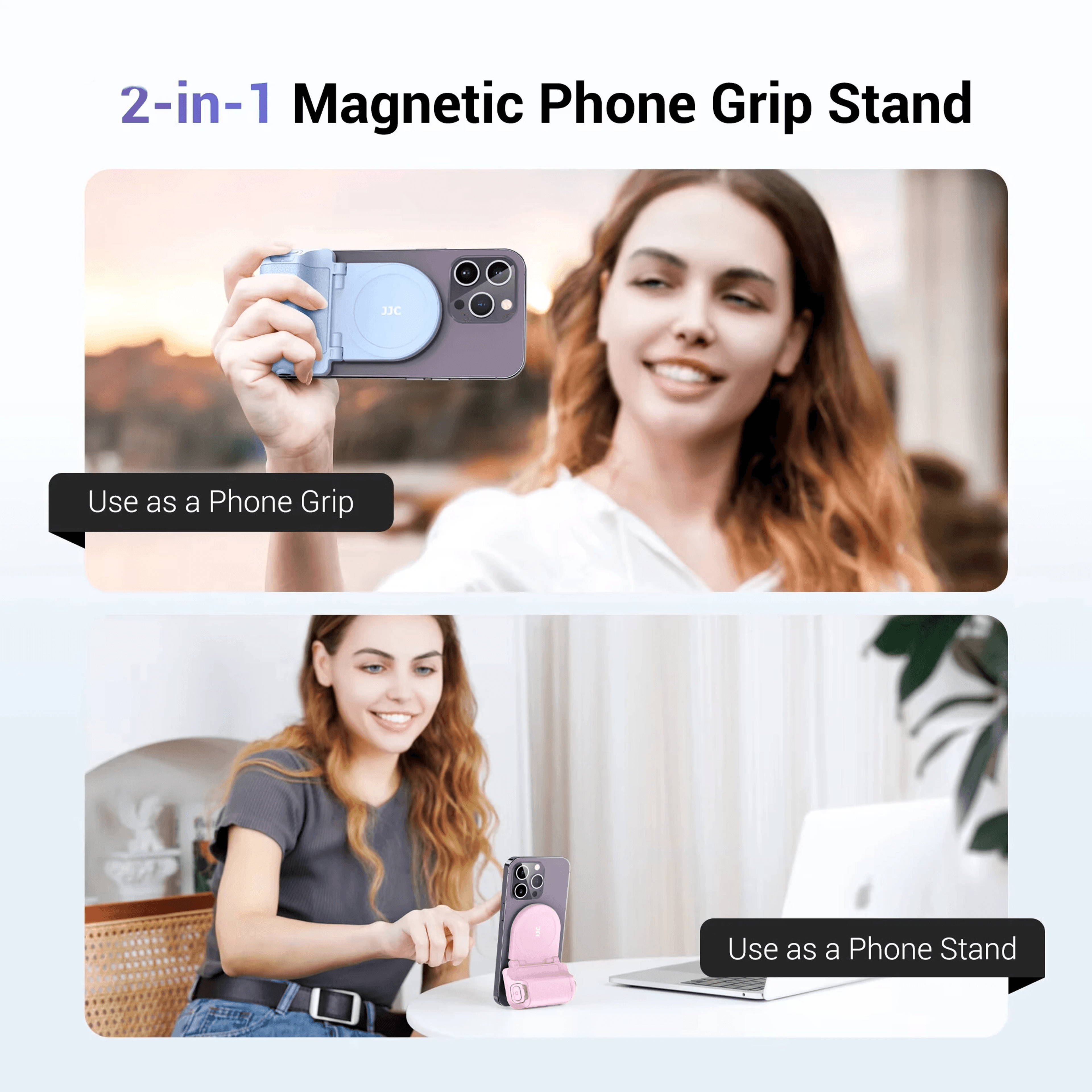 Magnetic Phone Camera Grip Stand With Bluetooth Remote And Tripod Mount 5