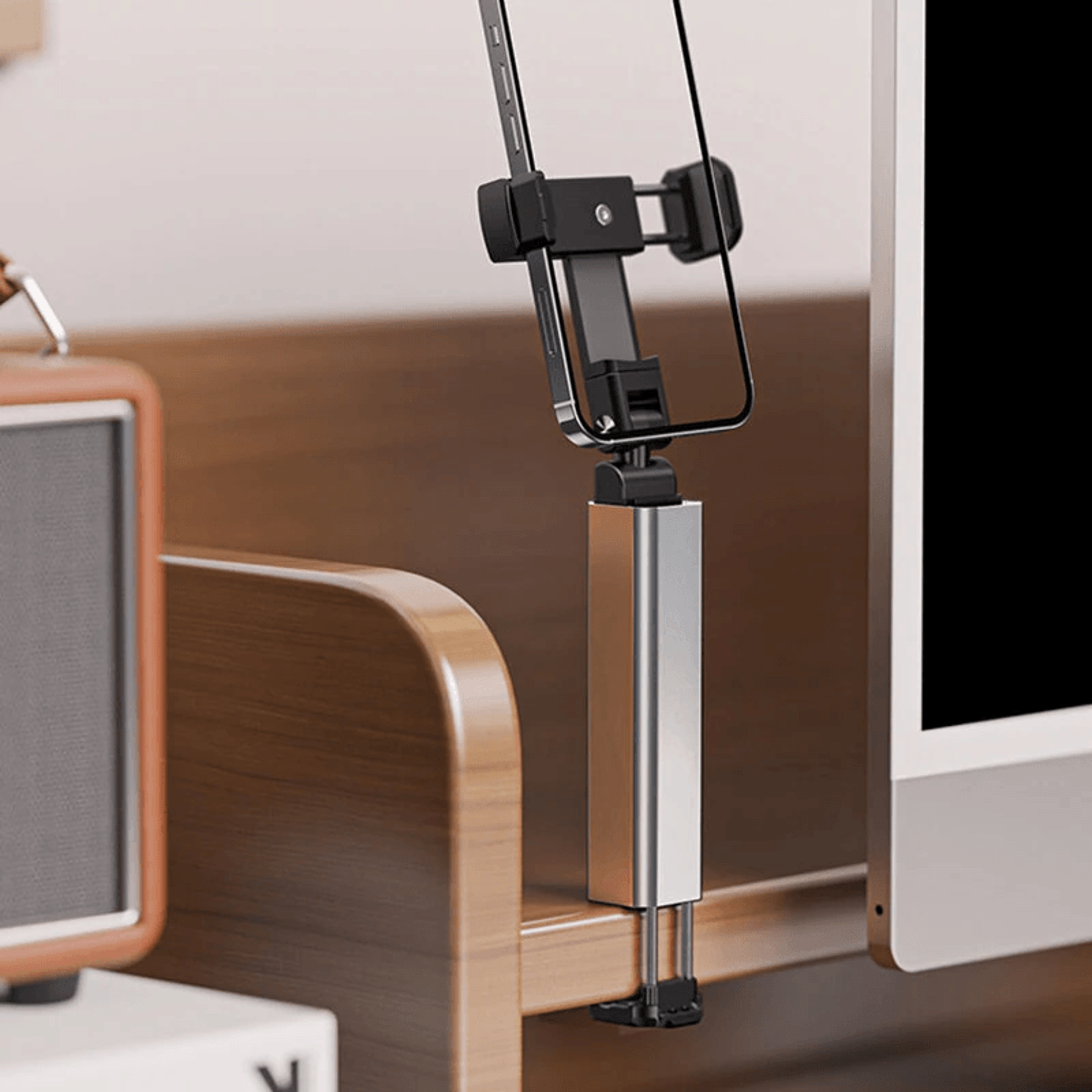 Foldable Airplane Phone Holder With Degree Adjustable Travel Stand 1