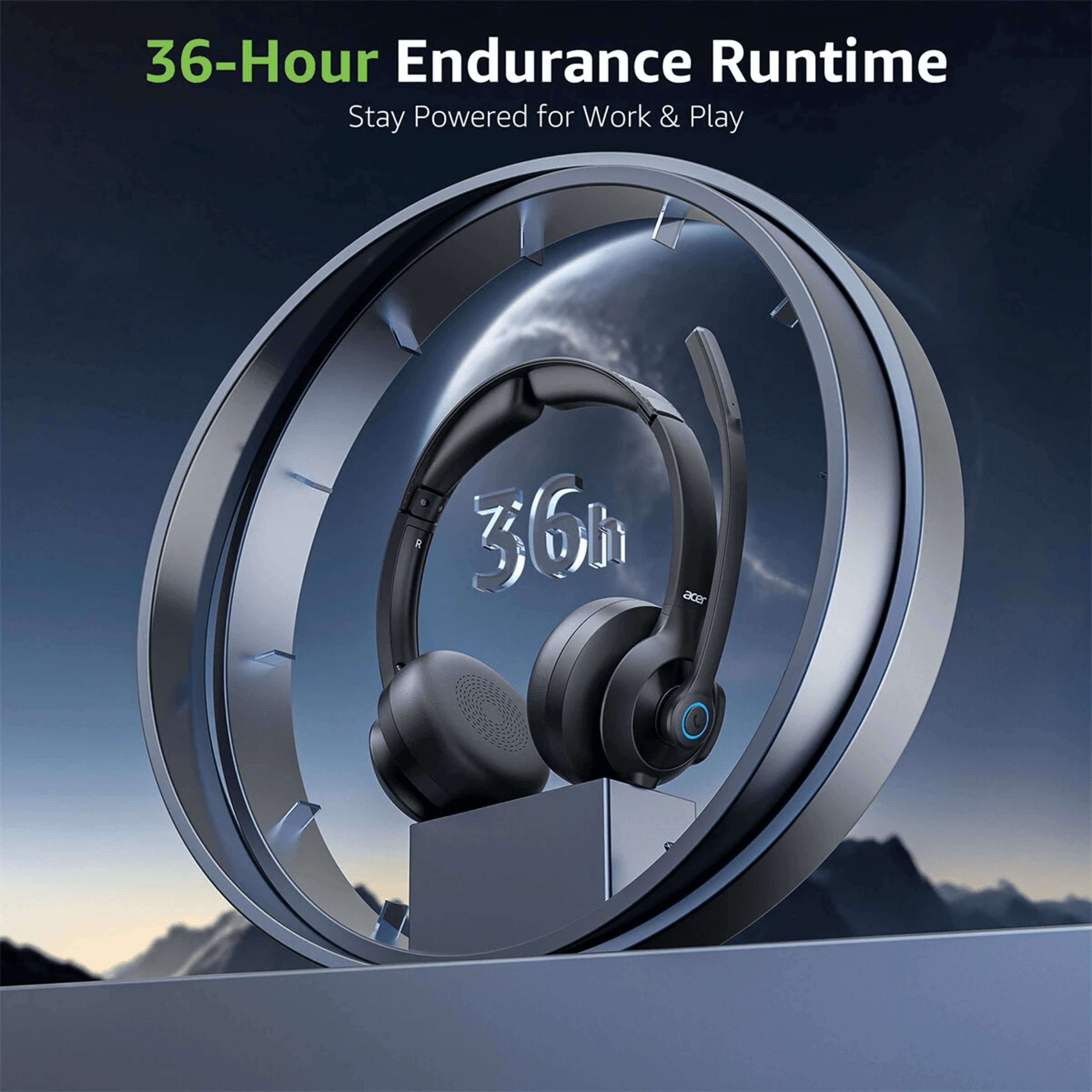 Wireless Bluetooth Headset With ENC Mic HiFi Sound And Charging Dock 1