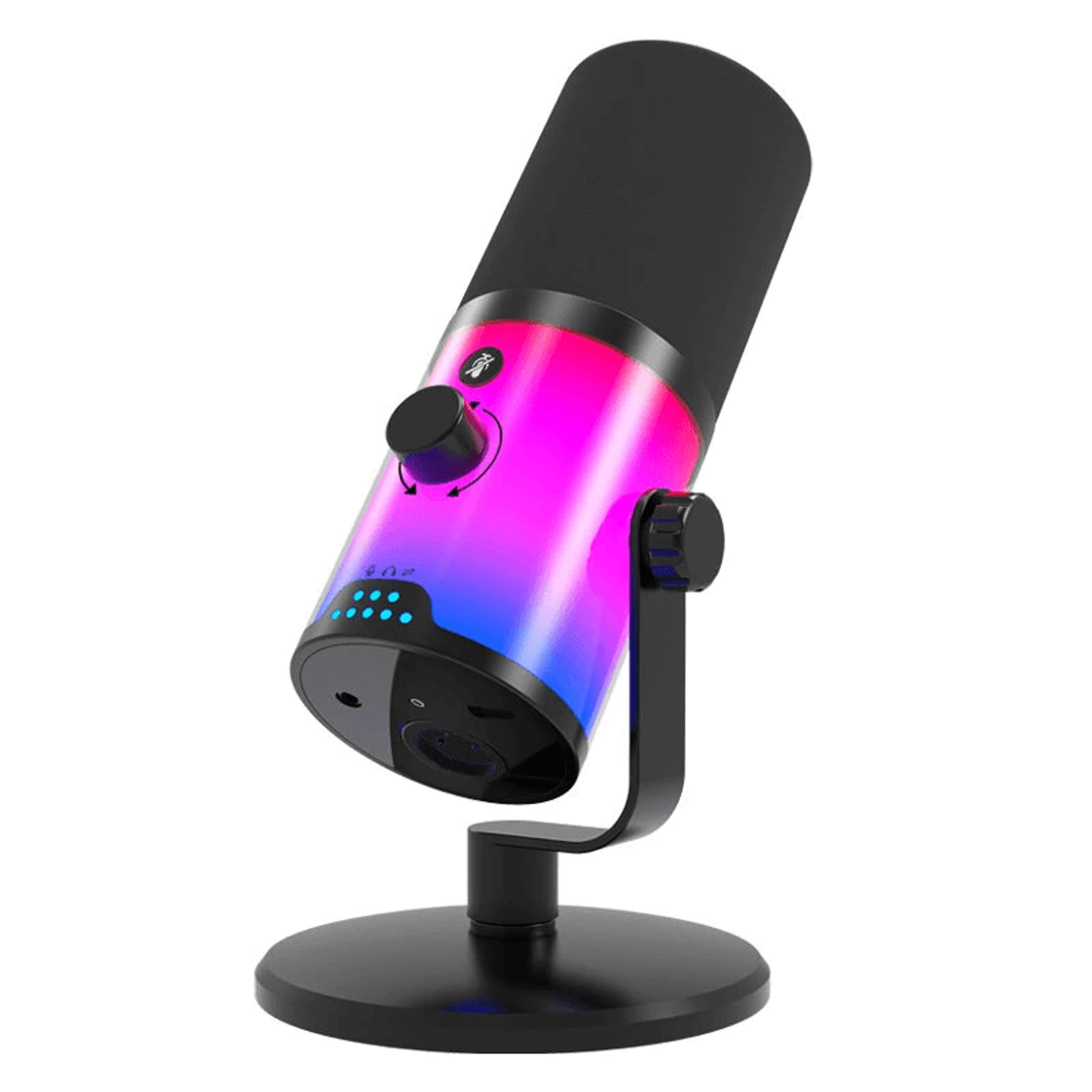 RGB USB XLR Dynamic Microphone With DSP Noise Reduction For Streaming And Podcasting 0