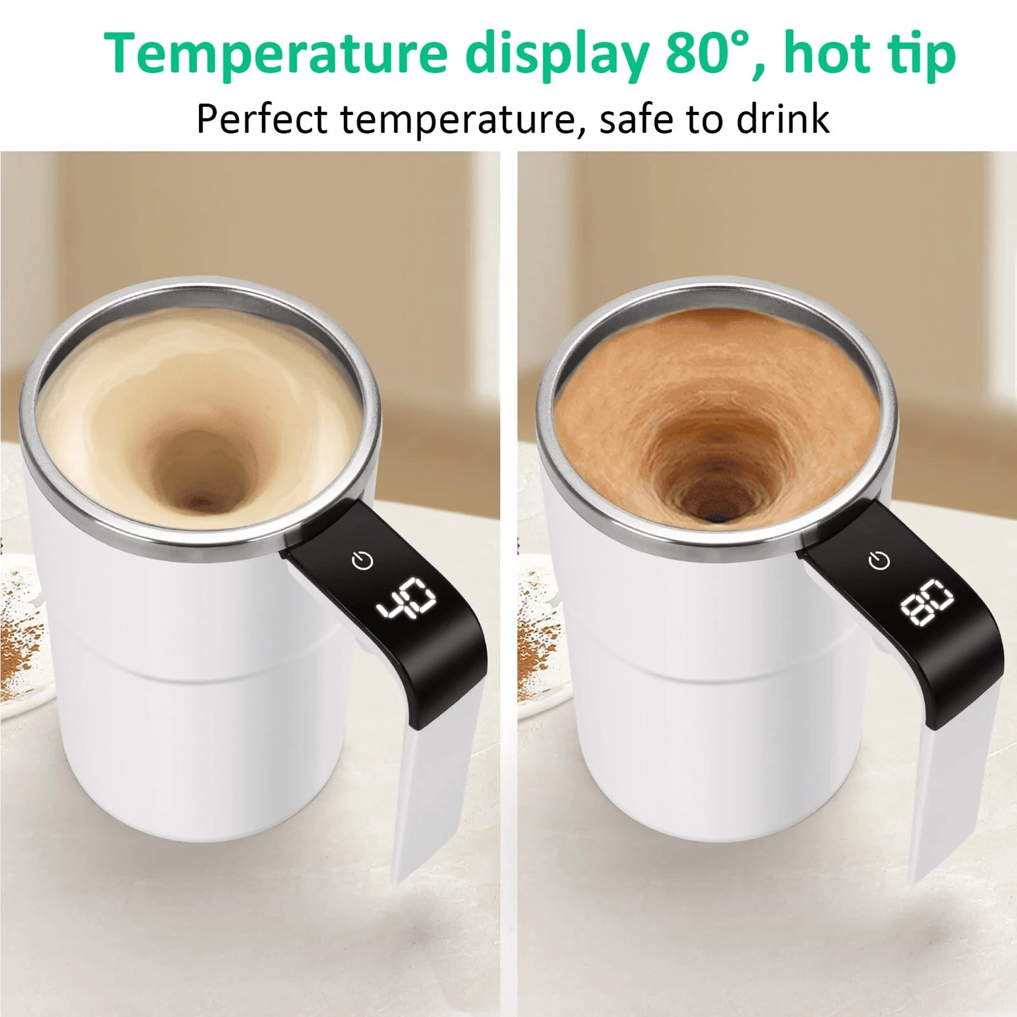 Smart Magnetic Self Stirring Coffee Mug With LED Temperature Display 3