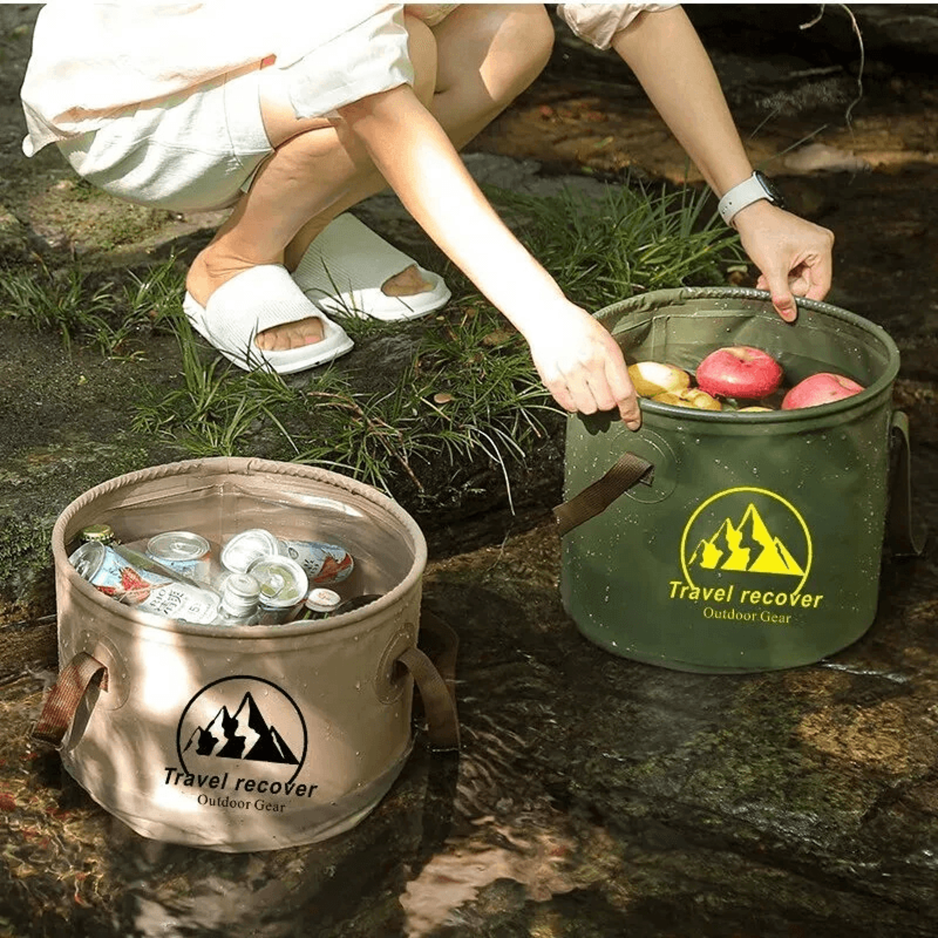 Collapsible Camping Bucket Leakproof Portable Water Container 2