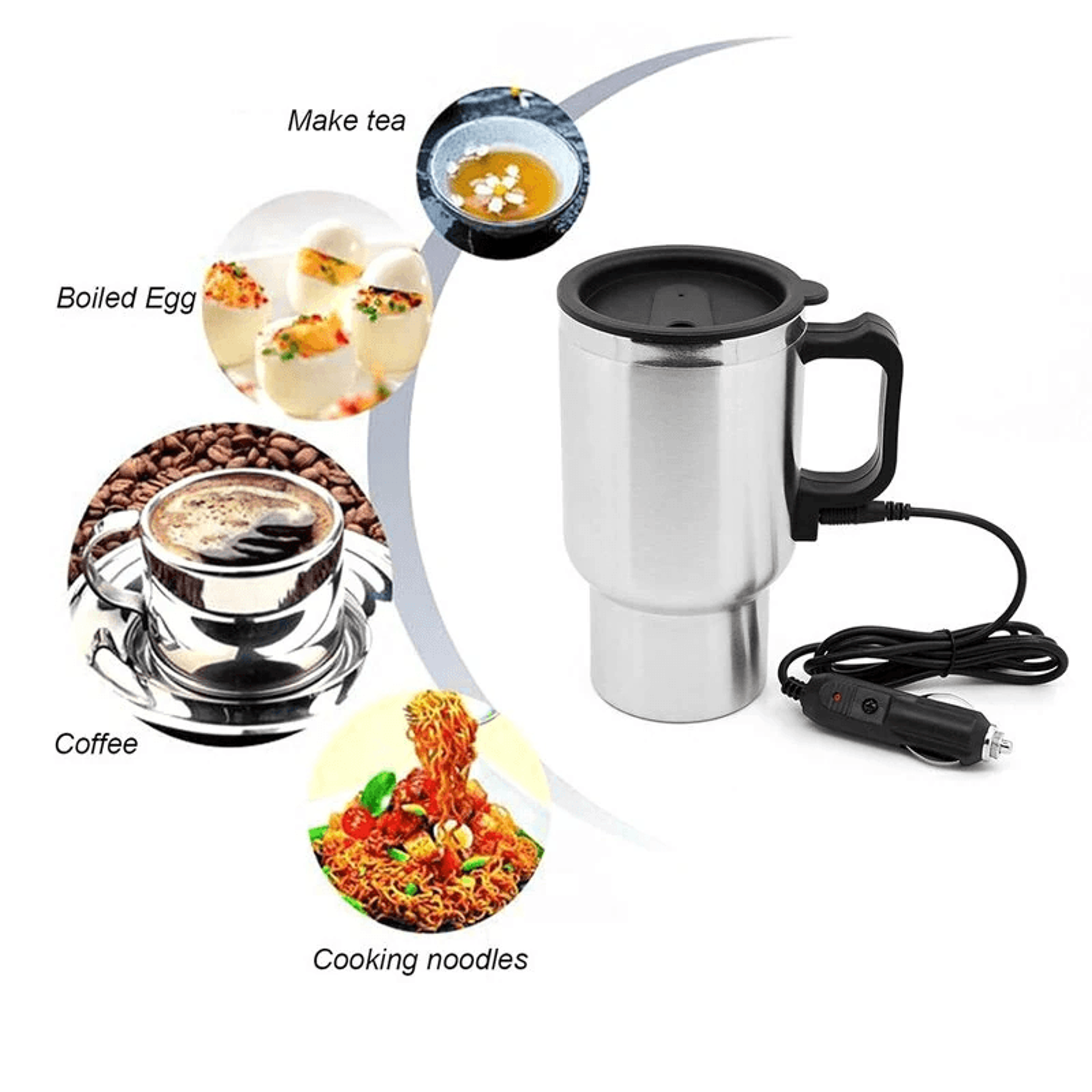 Car Electric Kettle Portable Travel Water Heater For Tea And Coffee 4